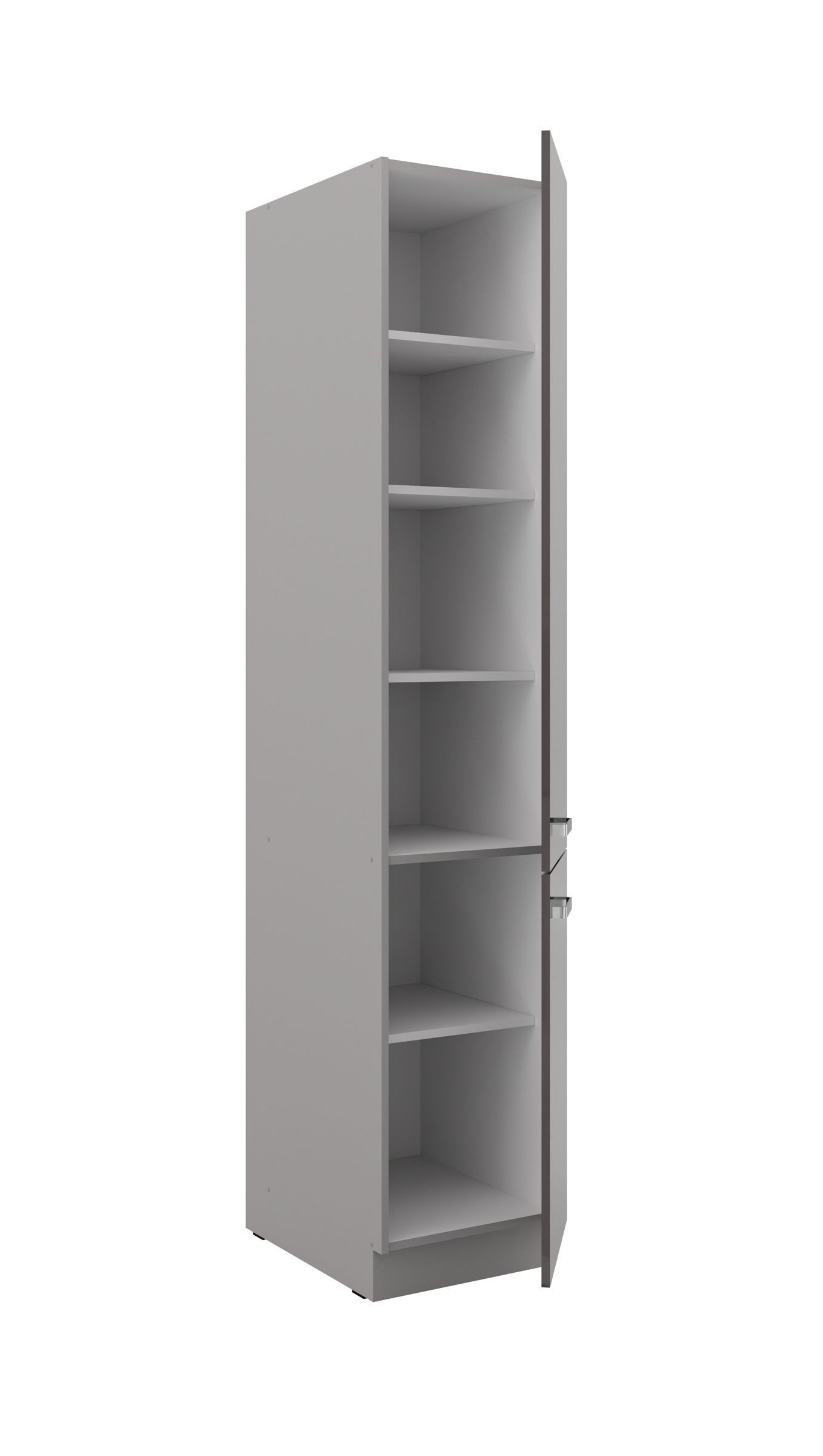 Küchen-Preisbombe Hochschrank 40 cm Küche Bianca Grey Grau Hochglanz Küchenzeile Küchenblock