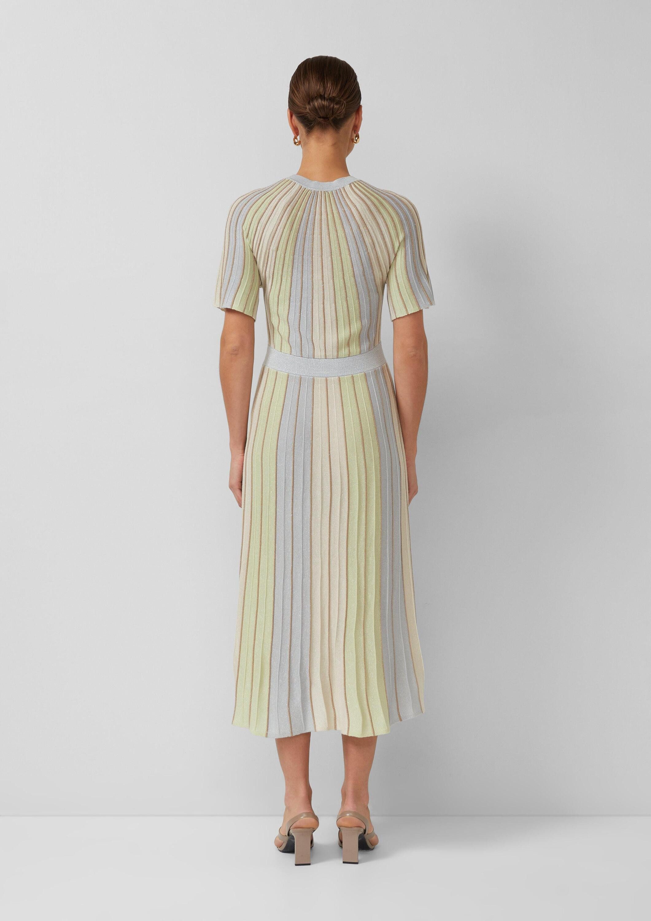 s.Oliver Midikleid Kleid Multicolor-Strickkleid mit Metallic-Garn und Flügelärmeln