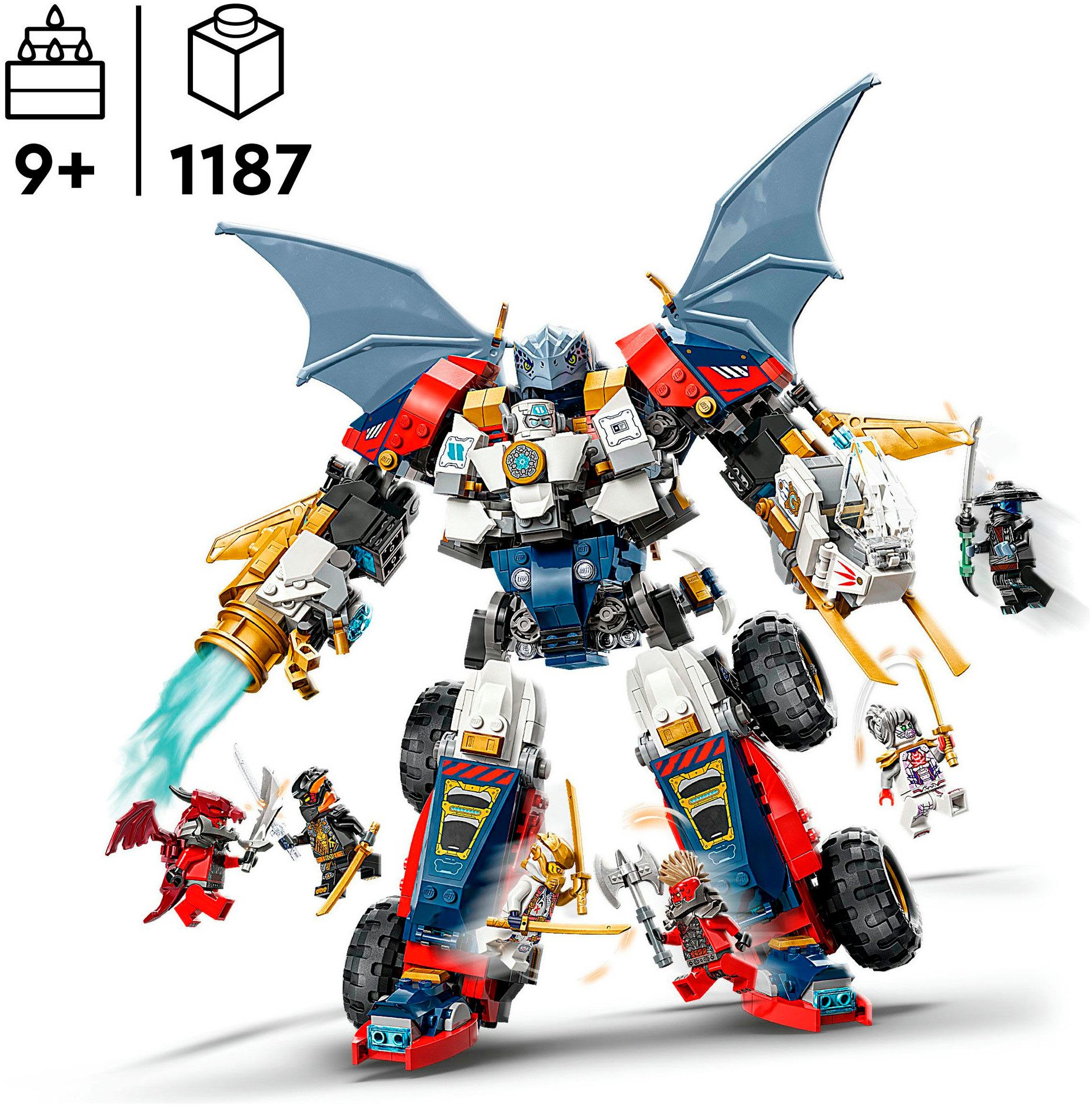 LEGO® Zanes Ultra-Kombi-Mech (71834), LEGO Ninjago Konstruktionsspielsteine, (1187 St), Made in Europe