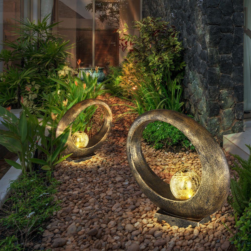 für Gartendeko Garten verbaut, LED-Leuchtmittel Warmweiß, Deko Solarlampe Tisch Außen fest Gartenleuchte, Solarleuchte etc-shop