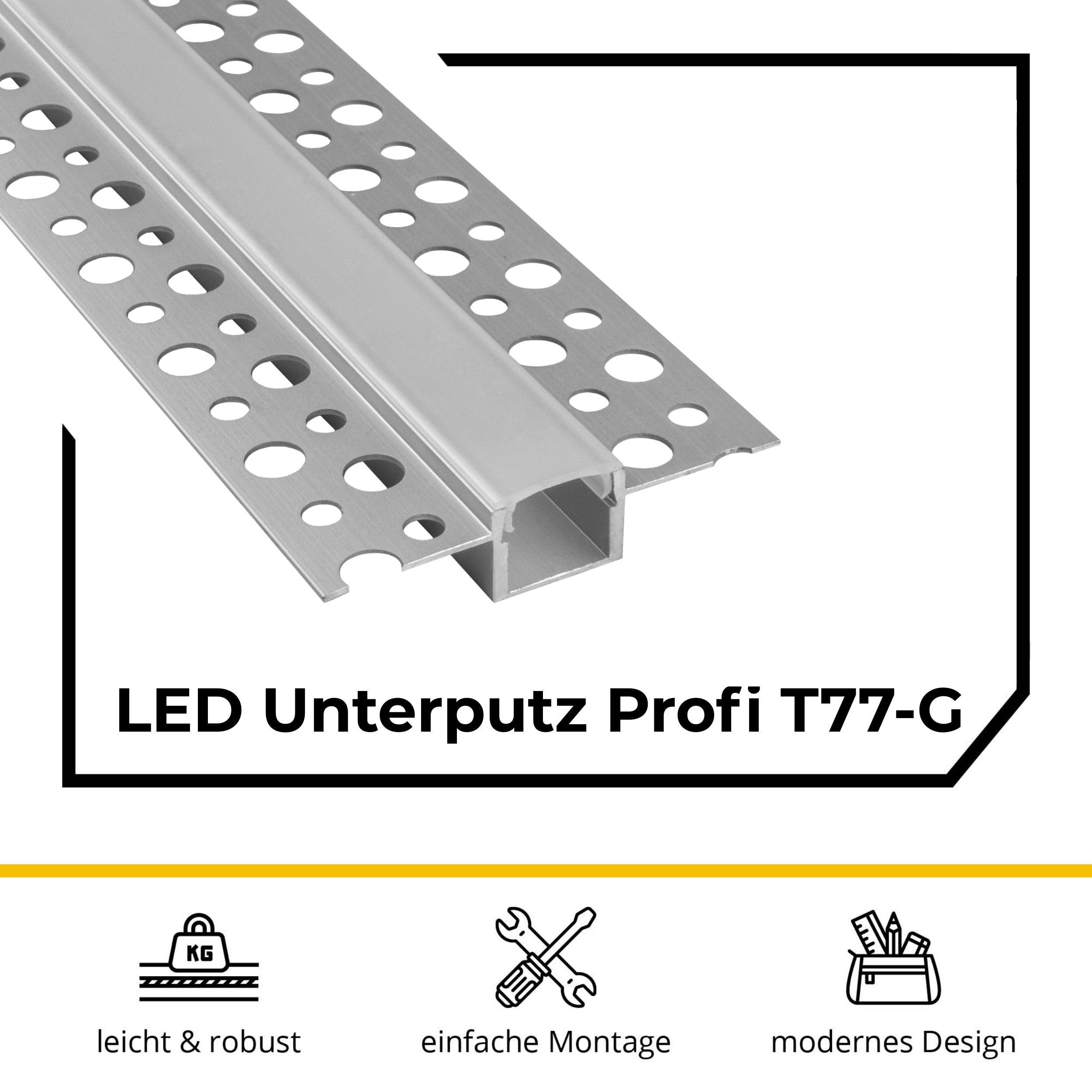 tktrading24 LED-Stripe-Profil T77 LED Alu Premium Unterputz Profil Trockenb günstig online kaufen