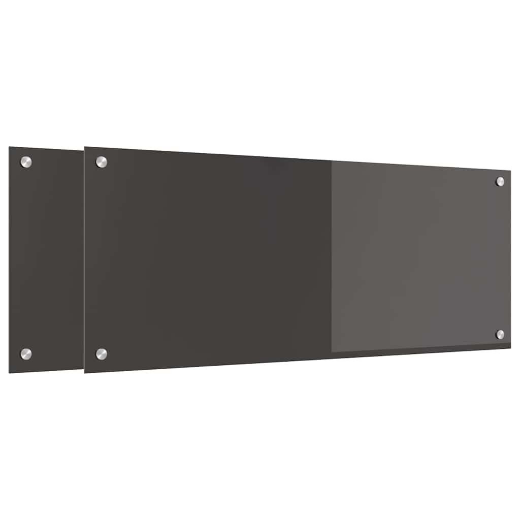 vidaXL Küchenrückwand Küchenrückwand 2 stk. Dunkelgrau 100 x 40 cm Gehärtetes Glas, (2-tlg)