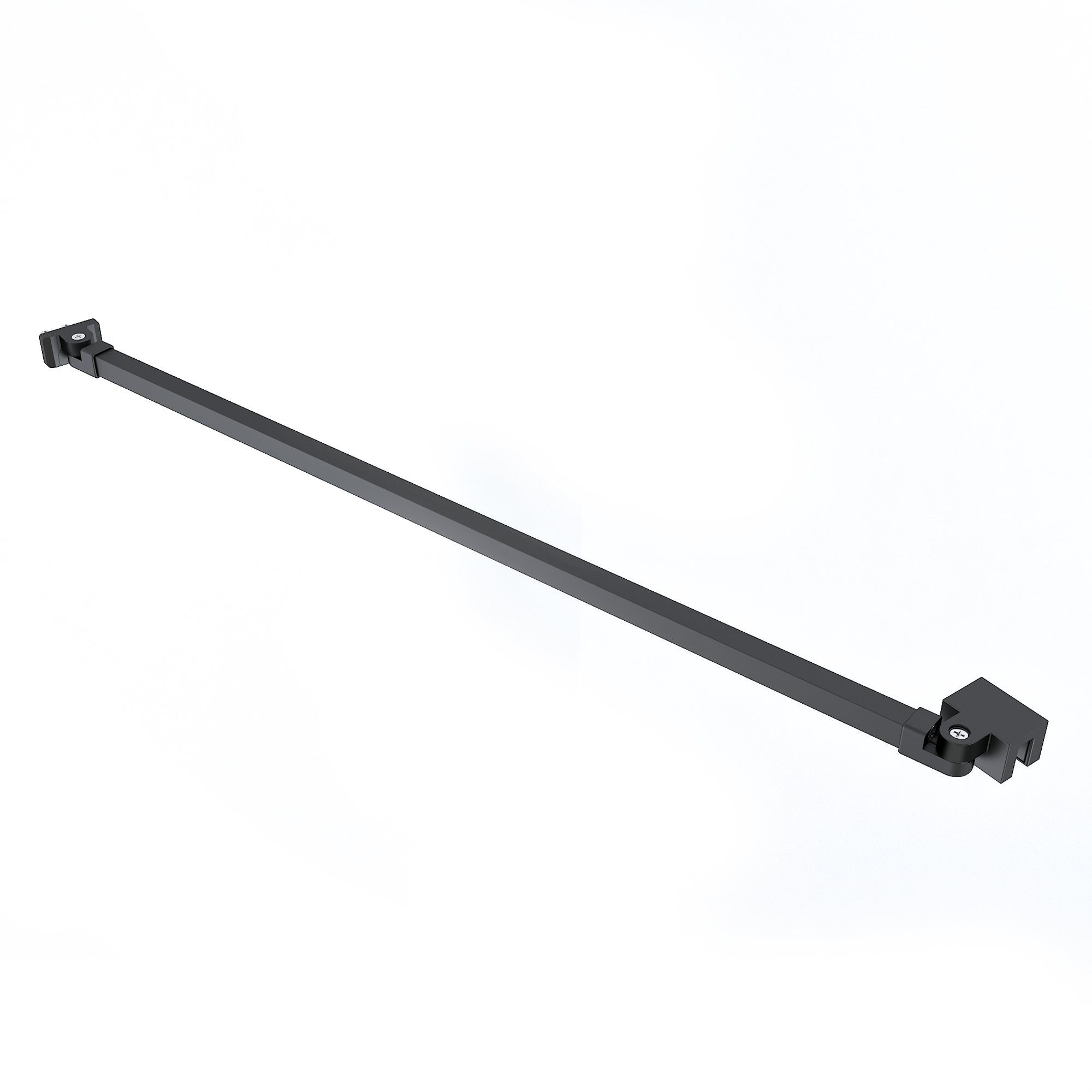 Boromal Duschwand-Stabilisationsstange Stabilisator für Schwarz 180°drehbar flexibel 4-8mm 48cm, Duschkabinen, Walk (Haltestange Duschwand Seitenwand), In für