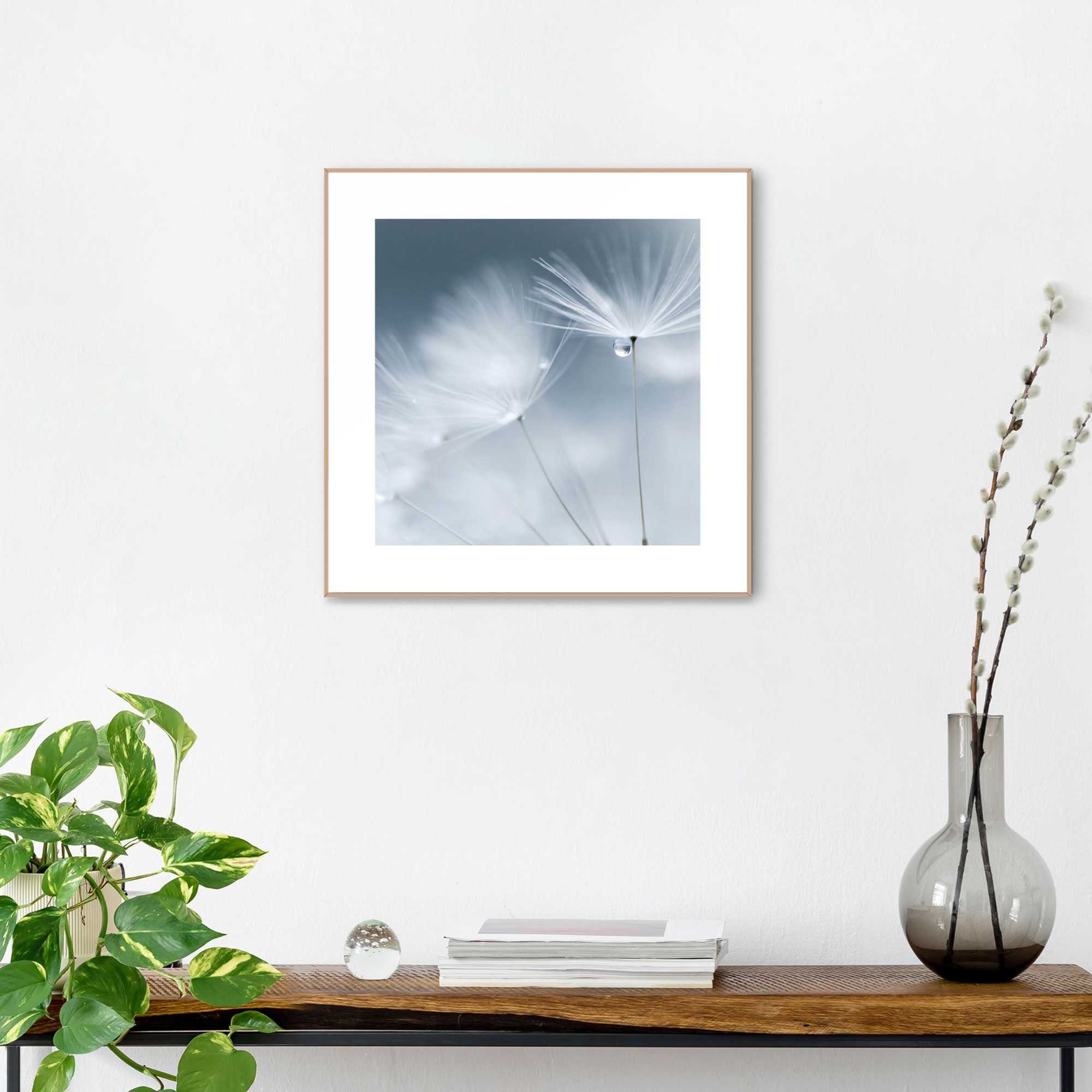 Reinders! Wandbild Slim Wood Frame 50x50 Dandelion Dewdrop