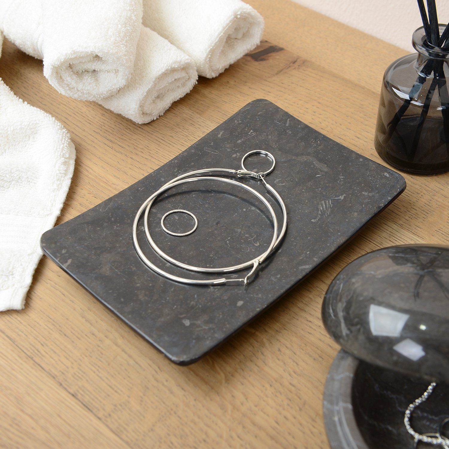 wohnfreuden Dekoschale Marmor Schale 18 cm schwarz, 2595 günstig online kaufen