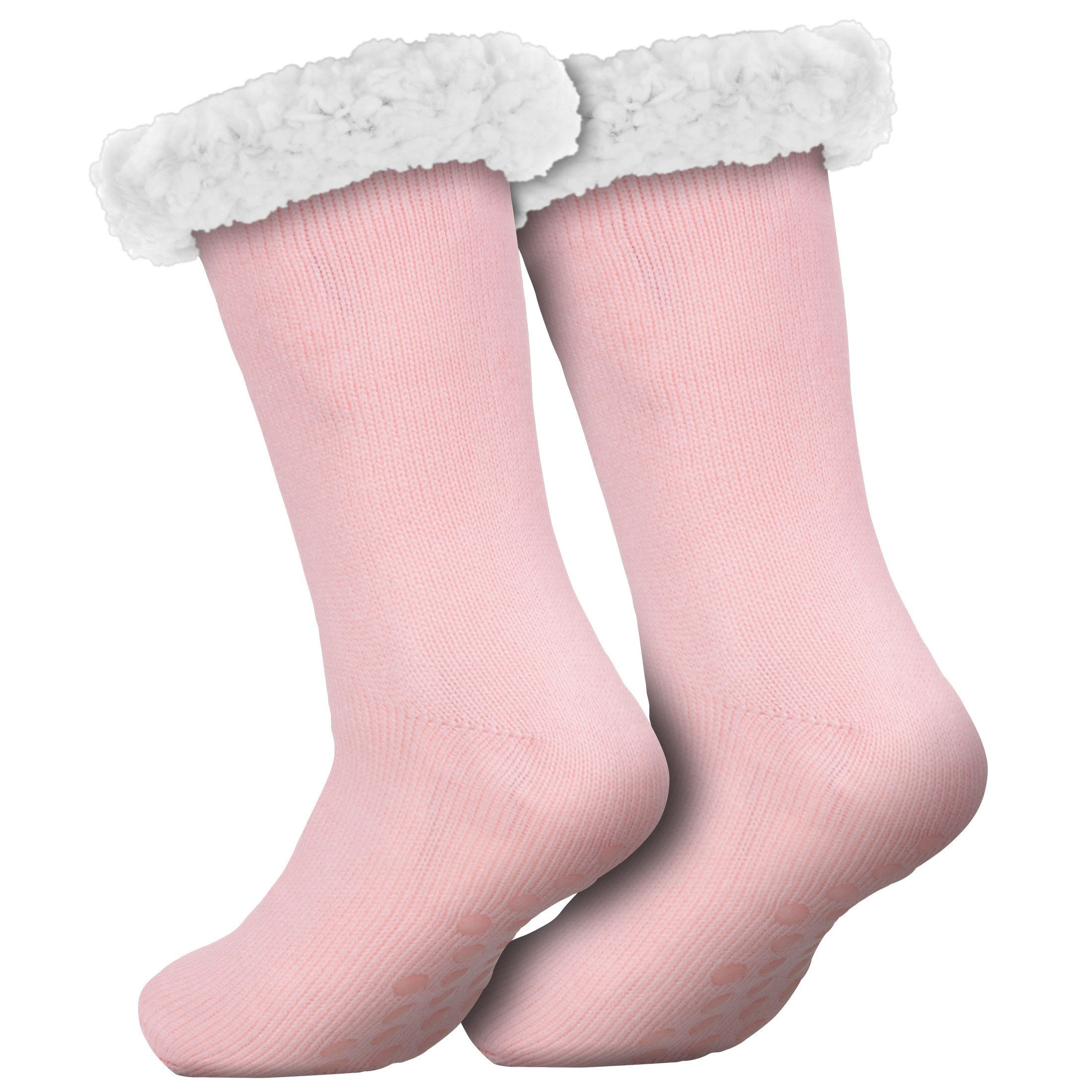 compagno Kuschelsocken (1-Paar) Kuschelsocken Unifarben Anti Rutsch Noppensocken Wintersocken