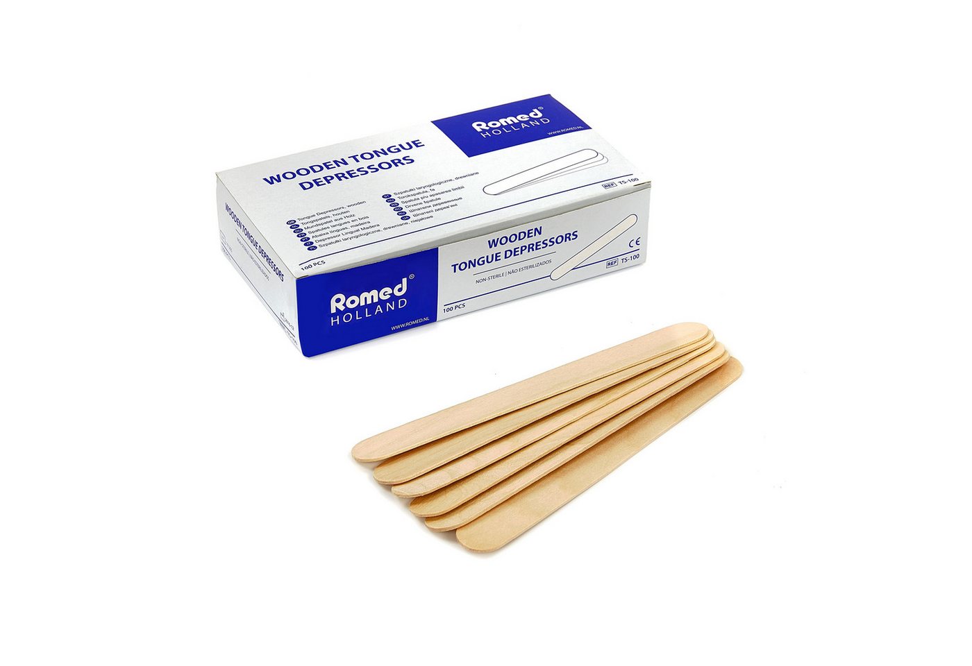 Romed Mundpflegecenter Mundspatel aus Holz, splitterfrei, unsteril, 1000-tlg., 10 x 100 Stück
