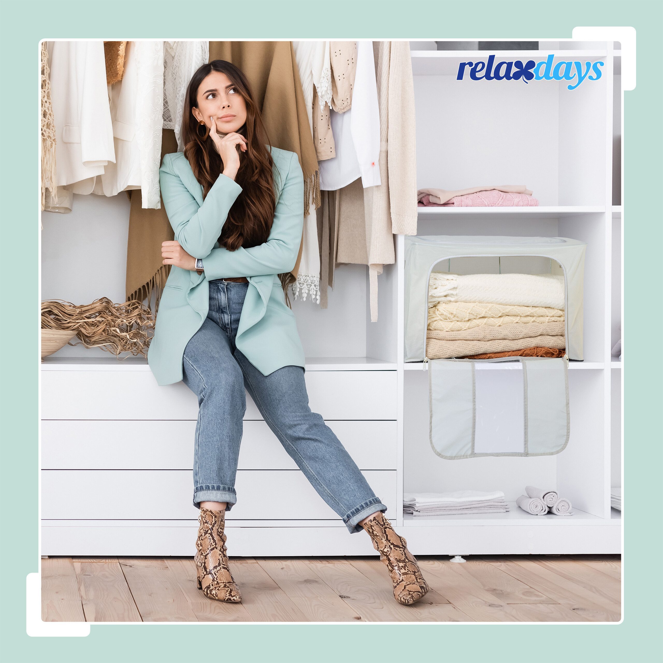 relaxdays Unterbettkommode Aufbewahrungstasche im 2er Set (2er Set), L