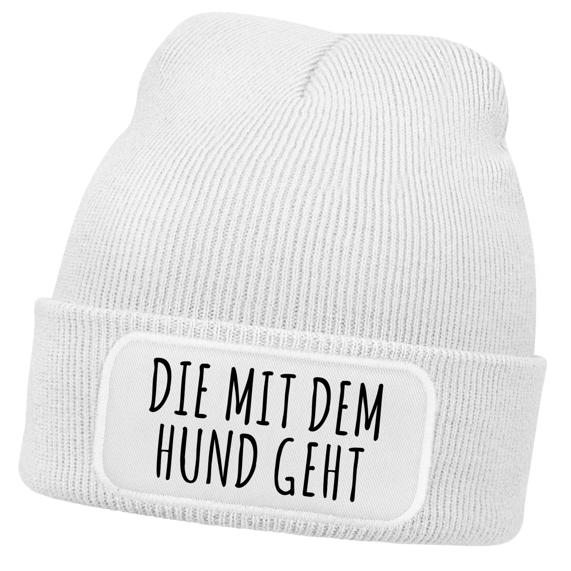 Strickmütze Damen Beanie Geschenk für Hundeliebhaberinnen Strickmütze mit Spruch