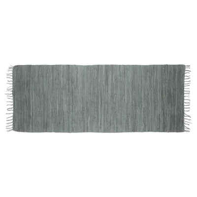 Teppich Flickenteppich einfarbig, relaxdays, Höhe: 10 mm, Grau, 80x200cm