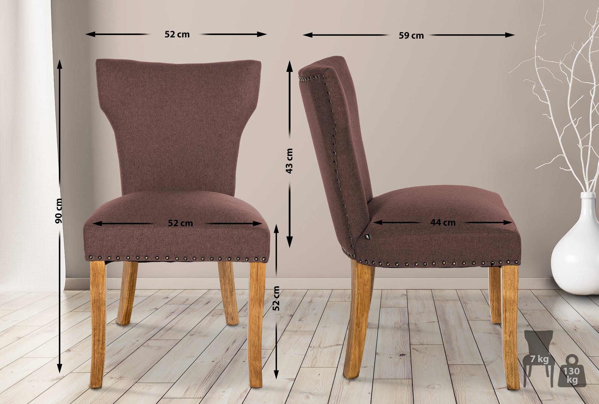 CLP Esszimmerstuhl Zadar (2er Set), Stoffbezug günstig online kaufen