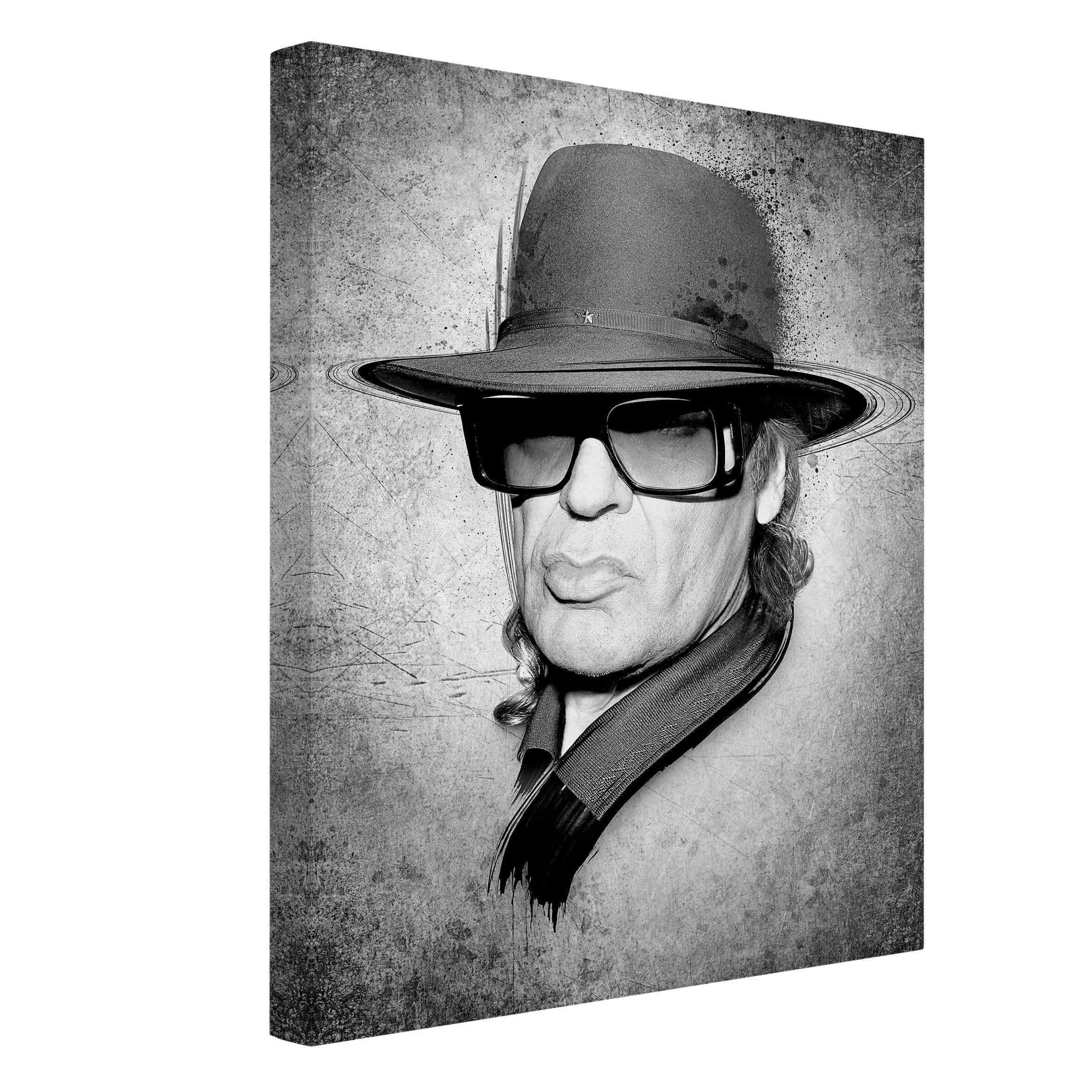 Bilderdepot24 Leinwandbild Kunstkopie Udo Lindenberg schwarz günstig online kaufen