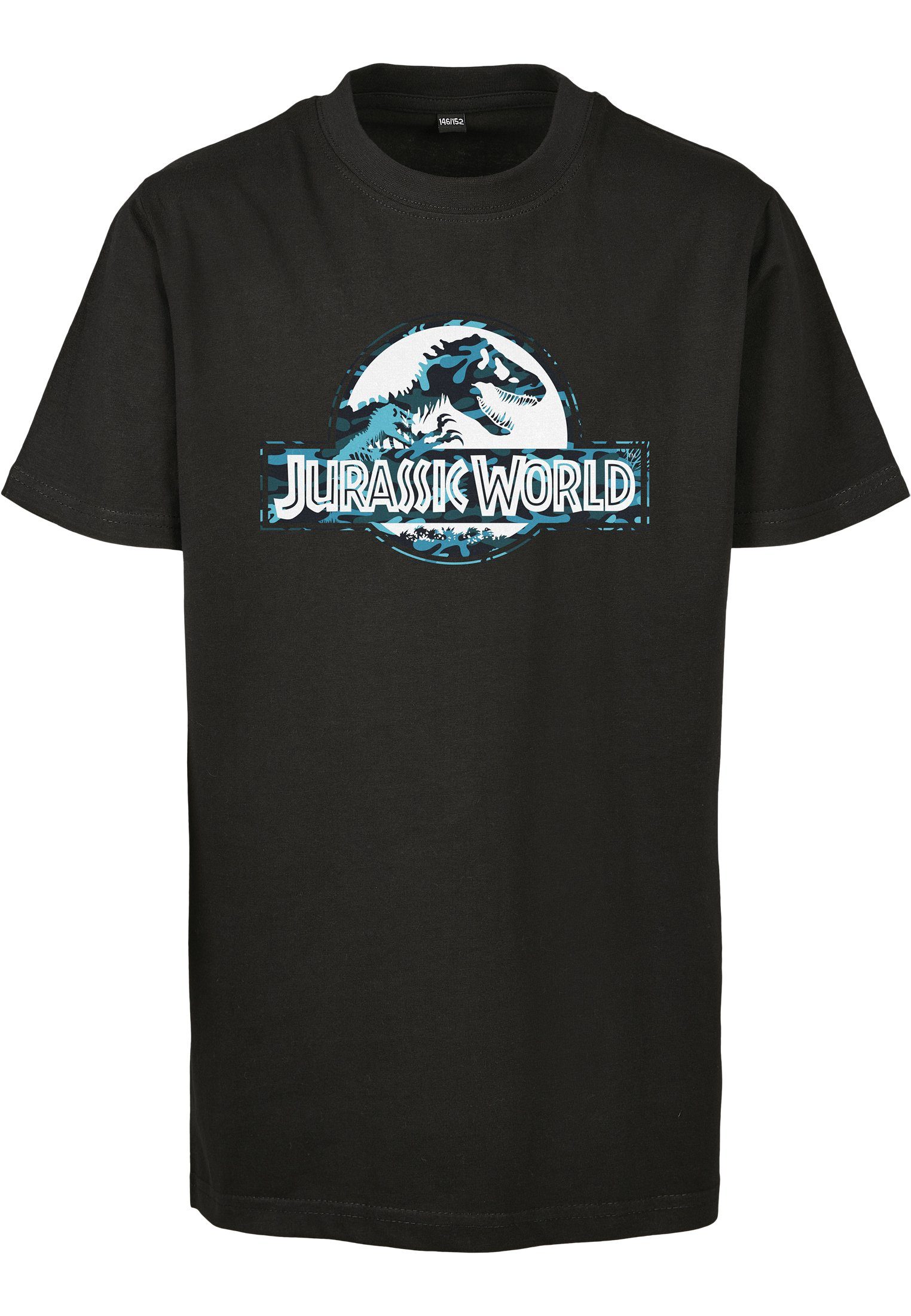 (1-tlg) Kinder Jurassic Tee Kurzarmshirt MisterTee Kids World black Logo