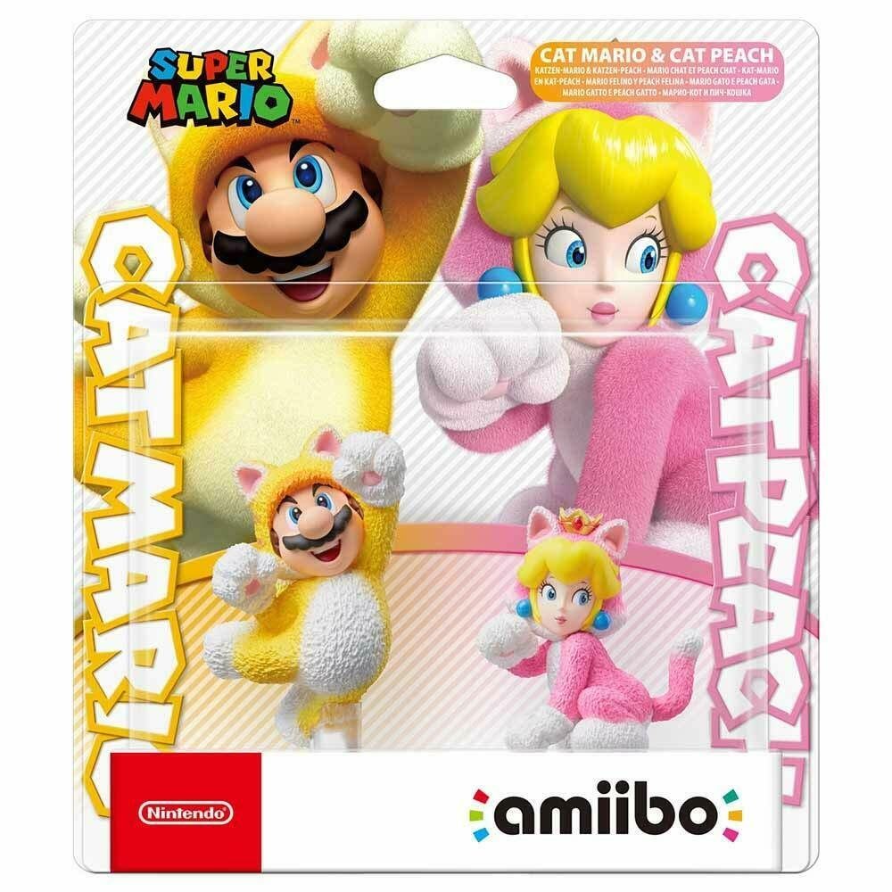 Nintendo Sammelfigur amiibo Katzen Mario Peach Super Mario Collection Cat Doppelpack (2 St., digitale Inhalte), NFC