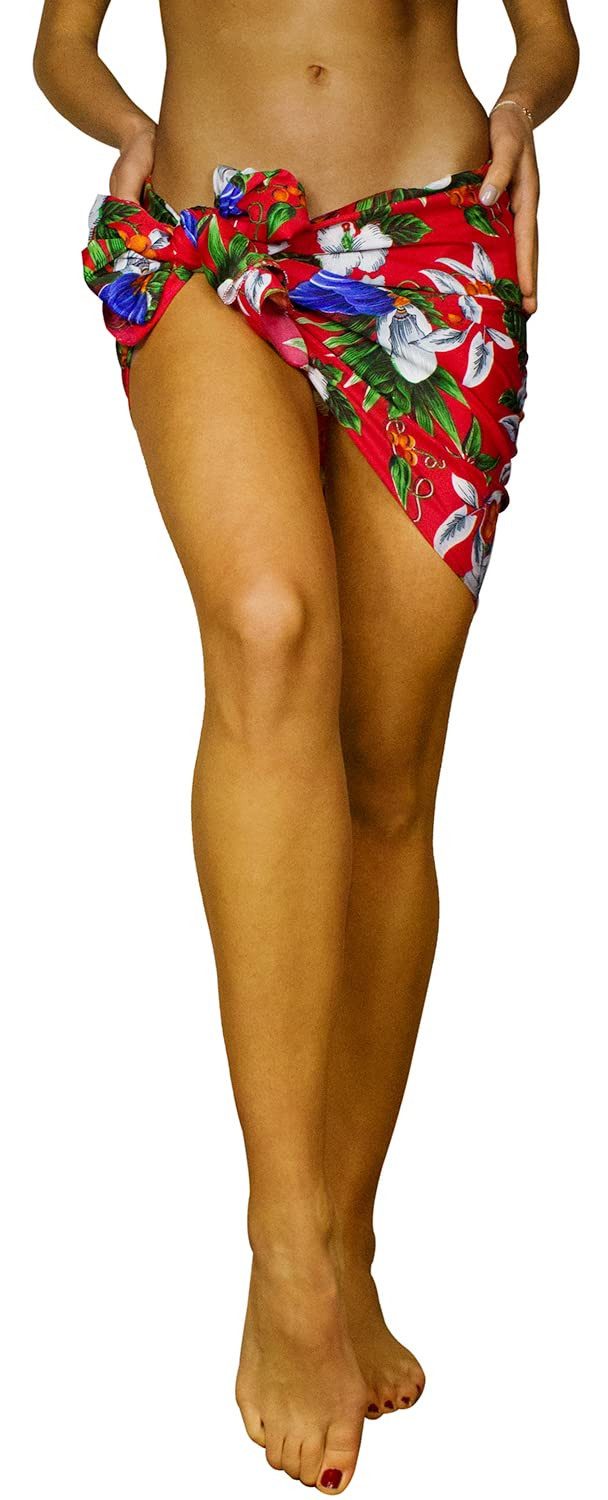 King Kameha Sarong Cherryparrot Funky Hawaii-Sarong Pareo Cover-Up Strand Damen Bikini, Pareo Cover-Up