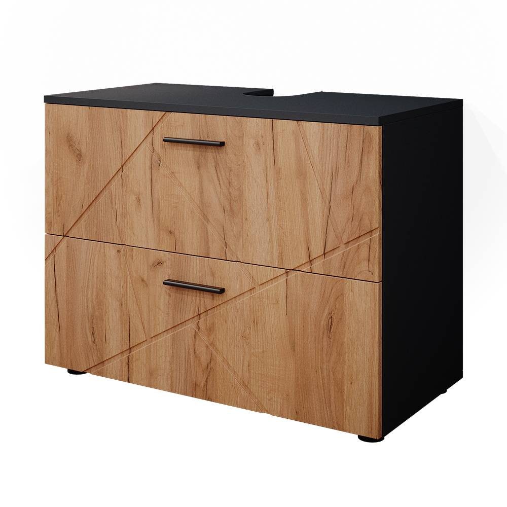 Vicco Waschbeckenunterschrank Irma, Anthrazit/Eiche, 80 x 59 cm (1-St)