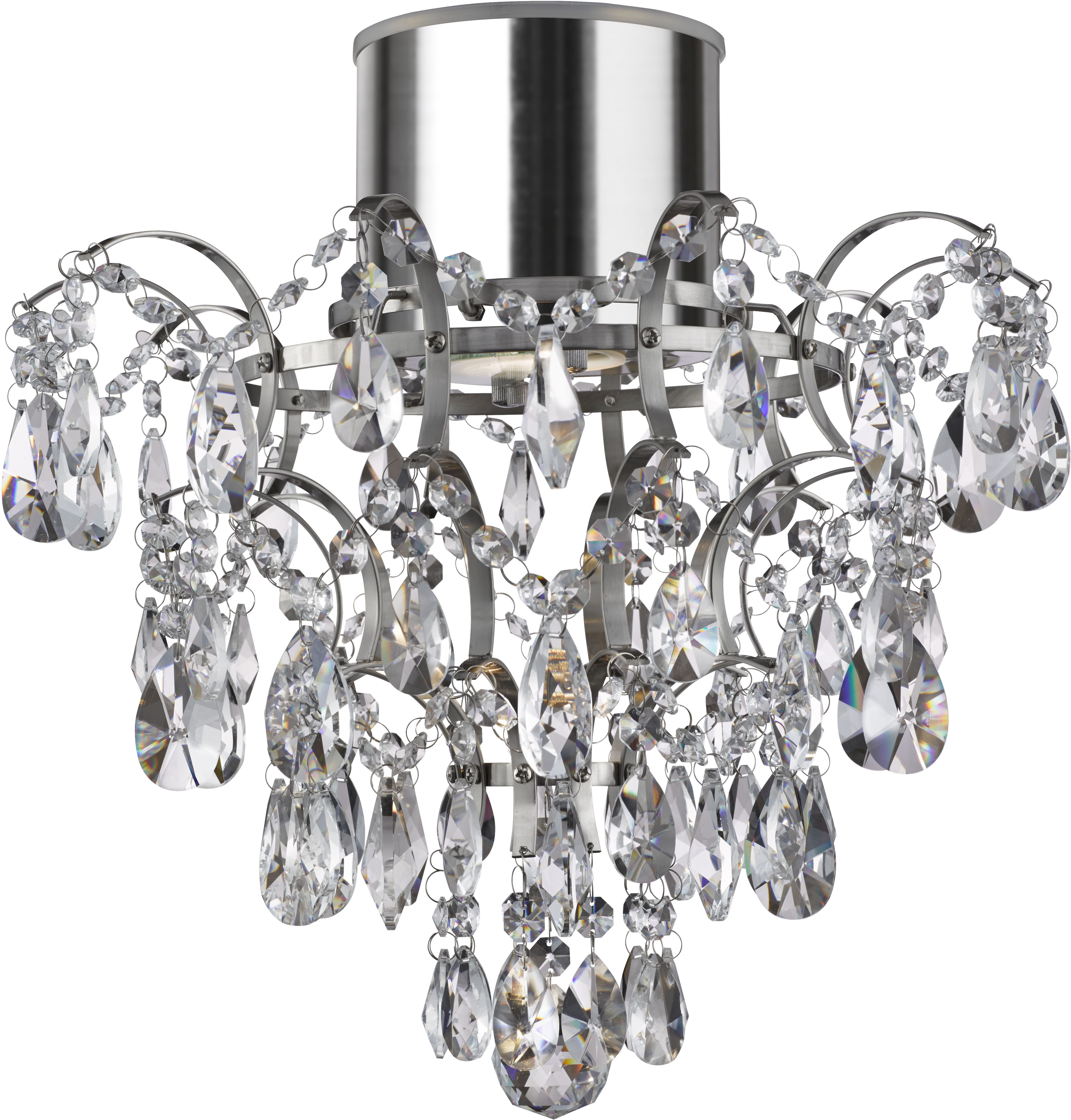 Searchlight Deckenleuchte Belle Chandelier - Chrome Metal & Clear Crystal, Leuchtmittel wechselbar