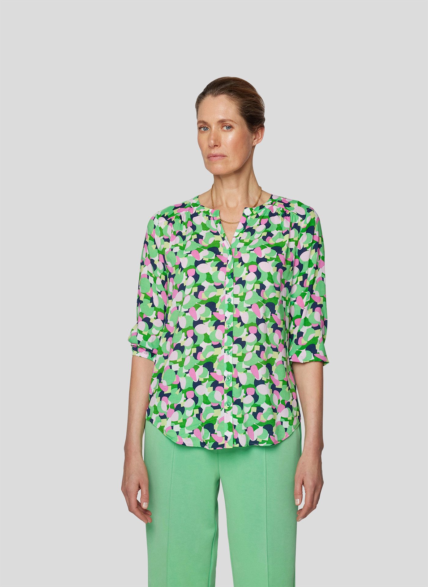 Klassische Bluse Rabe Bluse mit Raffung