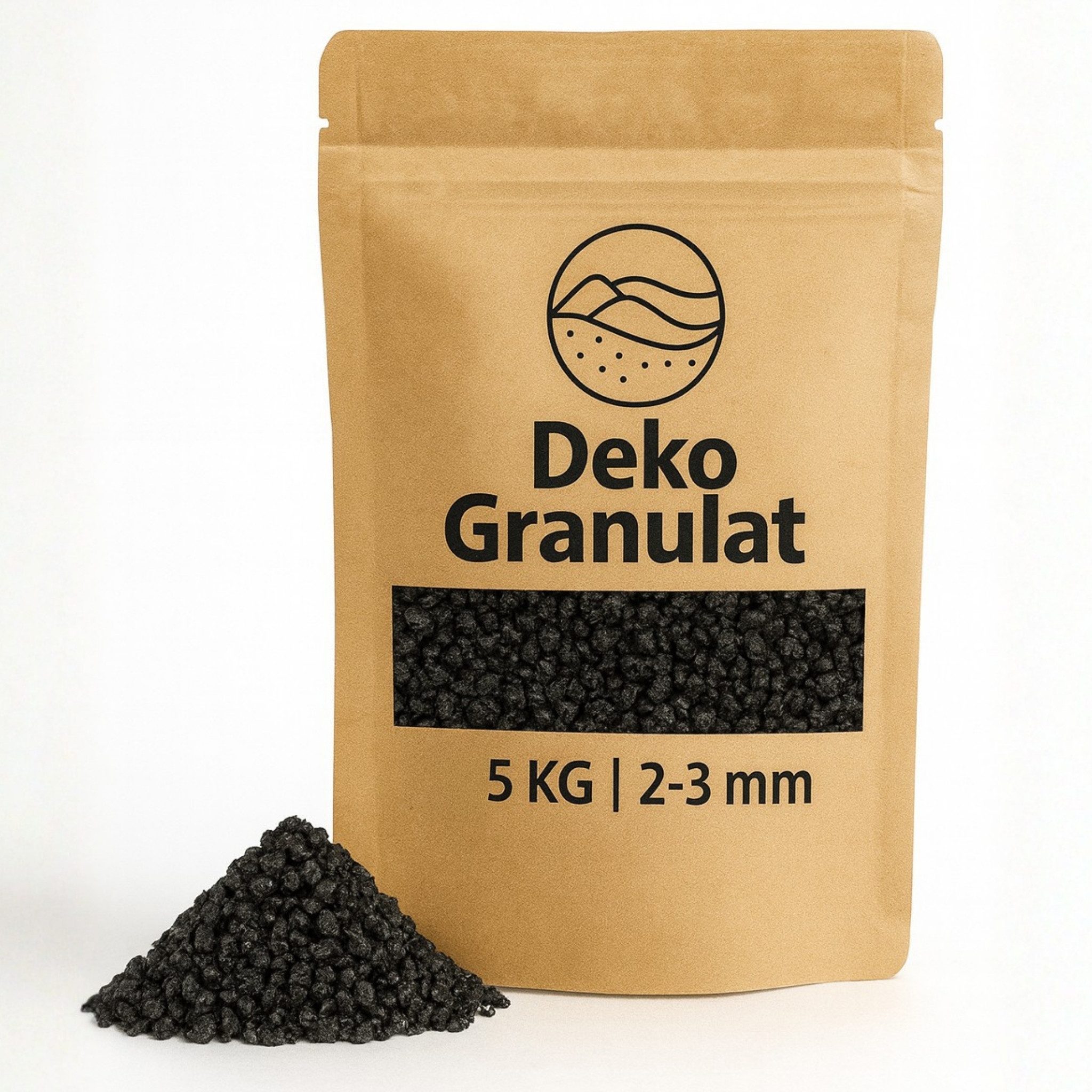 matches21 HOME & HOBBY Dekosand Deko-Granulat schwarz in Ø 2 - 3 mm als Gläser, Vasen Streudeko (1-St), 5 kg grober Deko-Sand aus bunten Steinchen