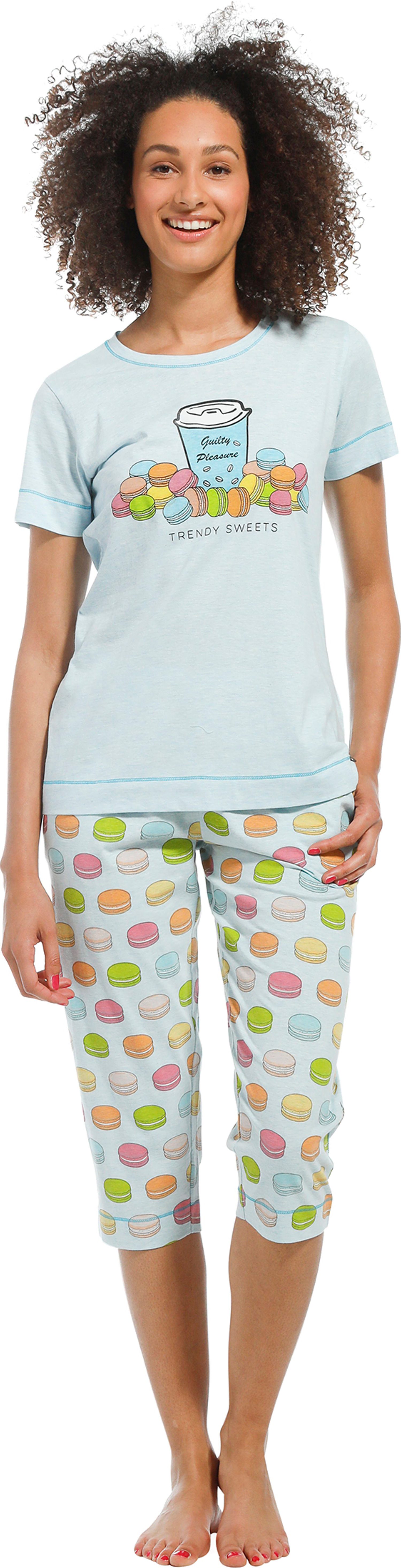 Rebelle Capri-Pyjama Damen Schlafanzug modisch (2 tlg) Modisches Design