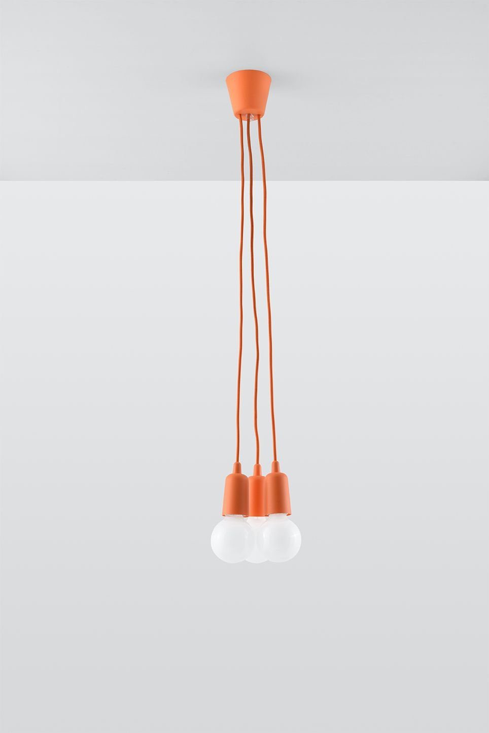 Licht-Erlebnisse Pendelleuchte NESSA, ohne Leuchtmittel, Hängelampe Orange E27 verstellbar bis 90cm Retro Küche Jugendzimmer