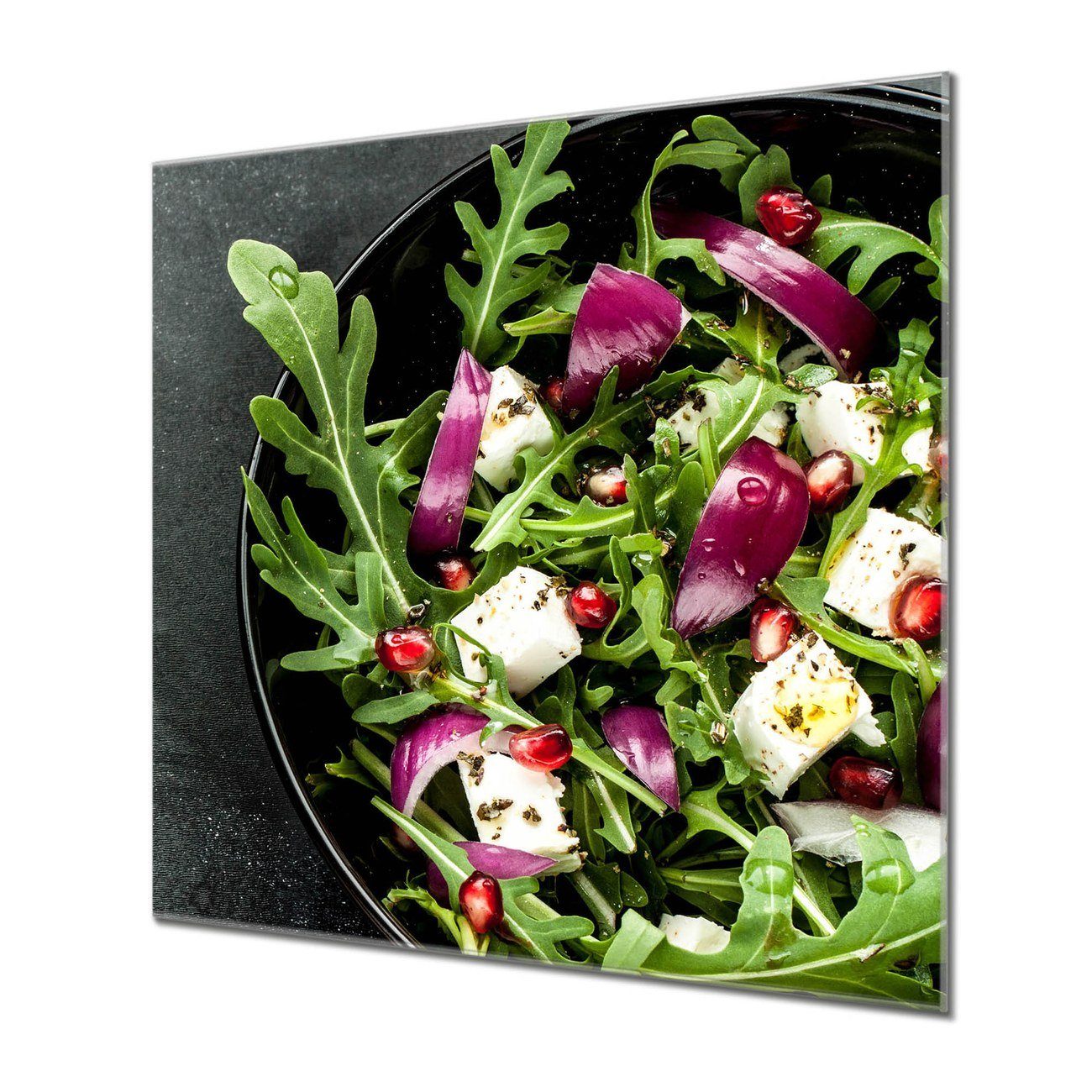 banjado Küchenrückwand Küchenrückwand Salat, & Kreidestift) inklusive 1 Magnete 4 (gehärtetes Glas