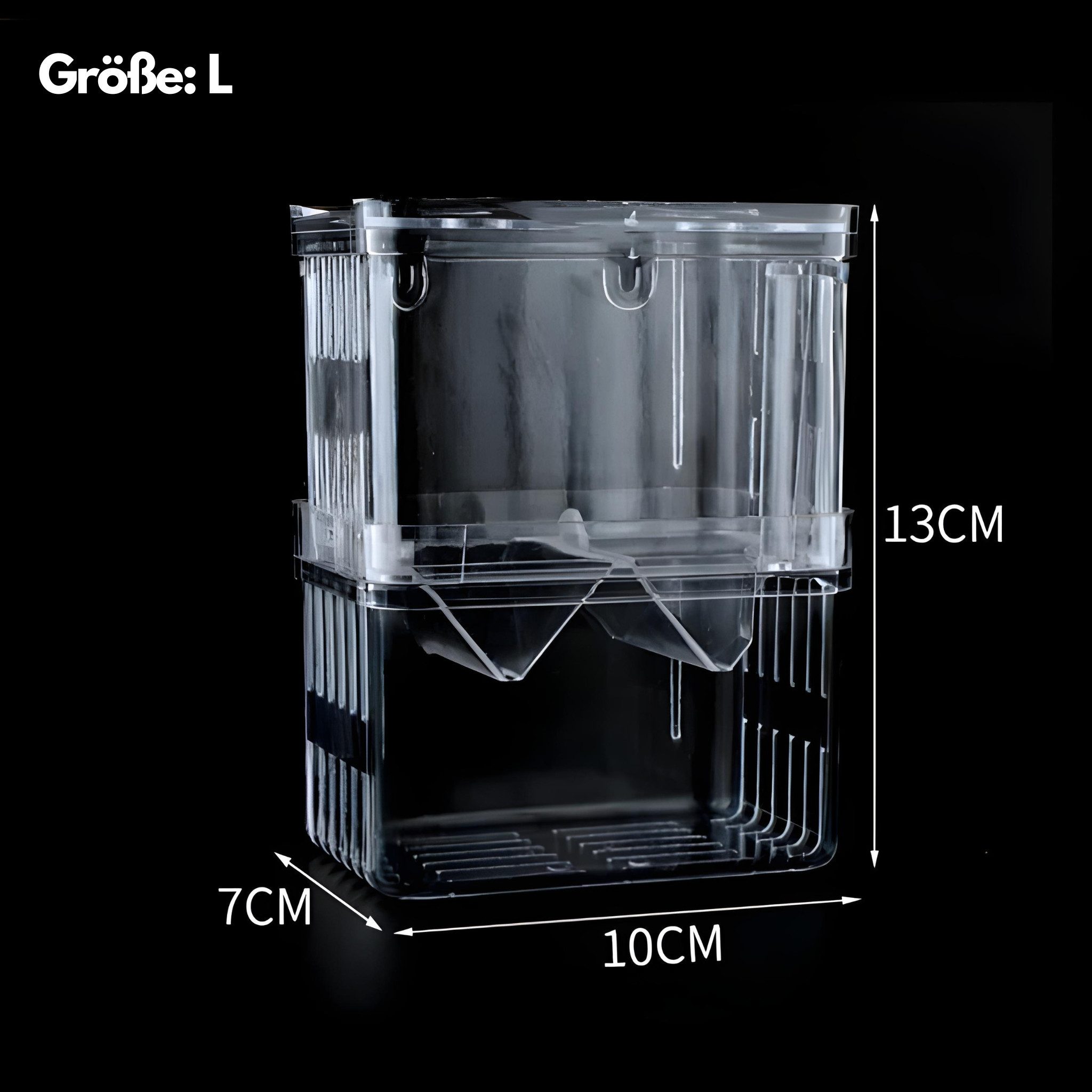 HS.SUPPLY Aquarium Aufzuchtbecken, Ablaichbehälter, Mini Aquarium, Mit Trennboden zur Aufzucht zweier Tiere gleichzeitig