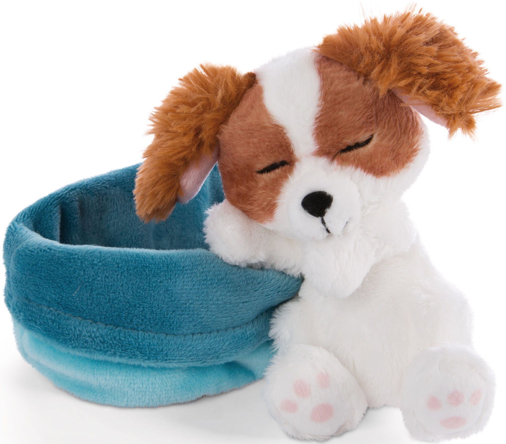 Nici Kuscheltier Sleeping Pets, Welpe Cockerspaniel, 12 cm, im Körbchen