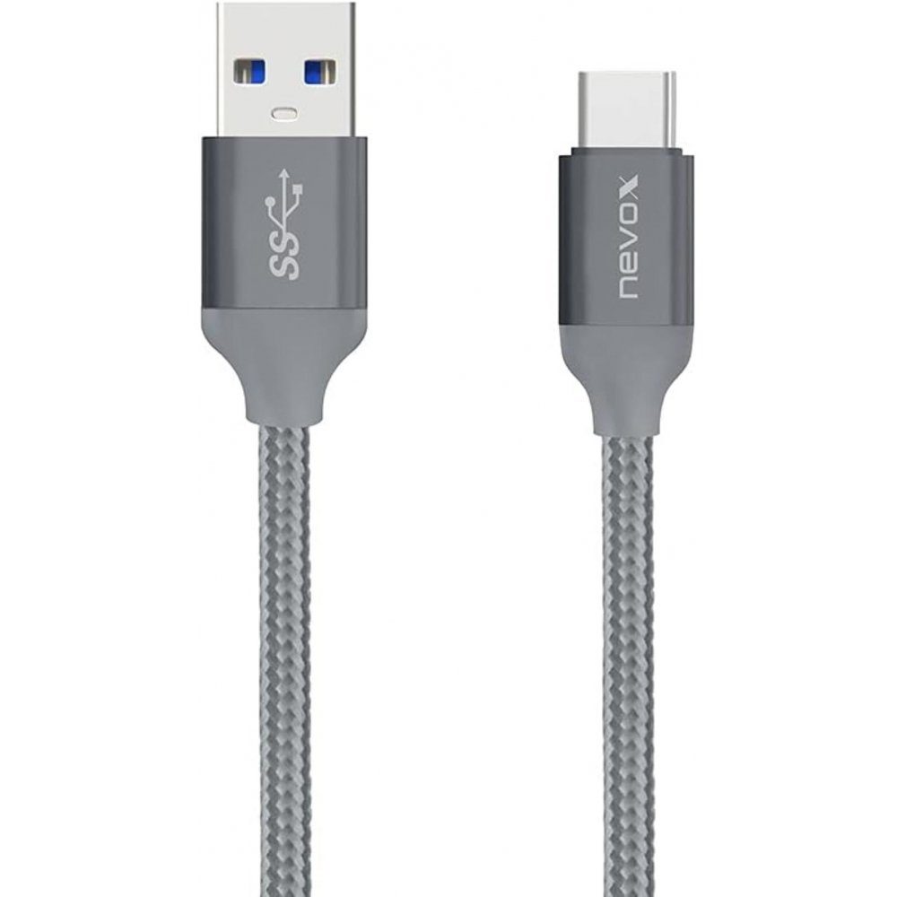 1480 - Datenkabel - USB C zu USB 3.0 Kabel - silbergrau USB-Kabel