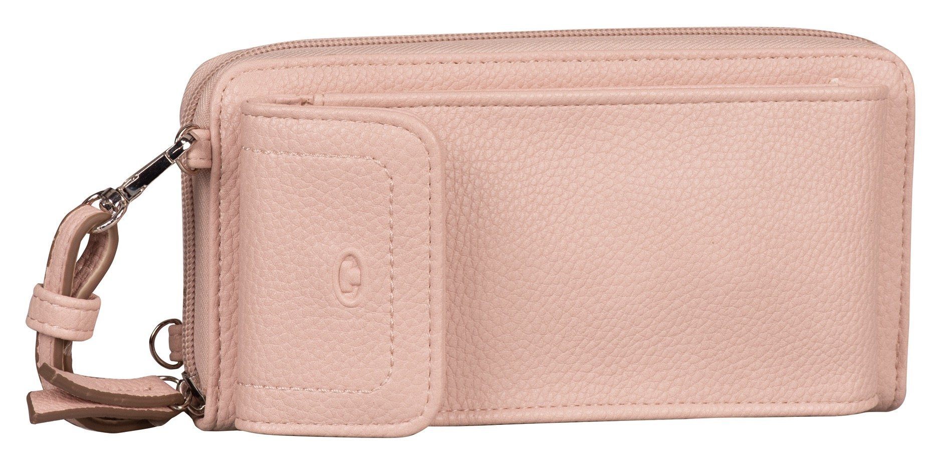 mit zip geräumigem TOM XL, wallet TAILOR Long ELA Außenfach Geldbörse rosa