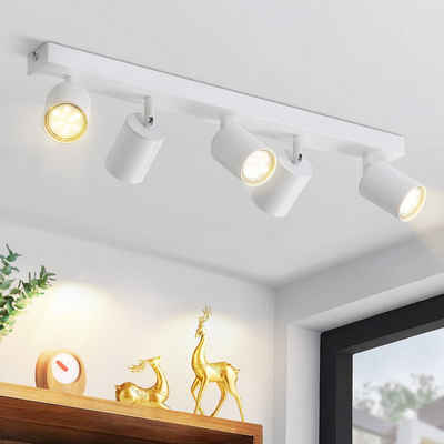 Nettlife LED Deckenstrahler Weiß 1/5/6 Flammig Deckenlampe Deckenleuchte Deckenspots GU10, Schwenbar 330°, ohne Leuchtmittel, für Wohnzimmer Schlafzimmer Küche Flur