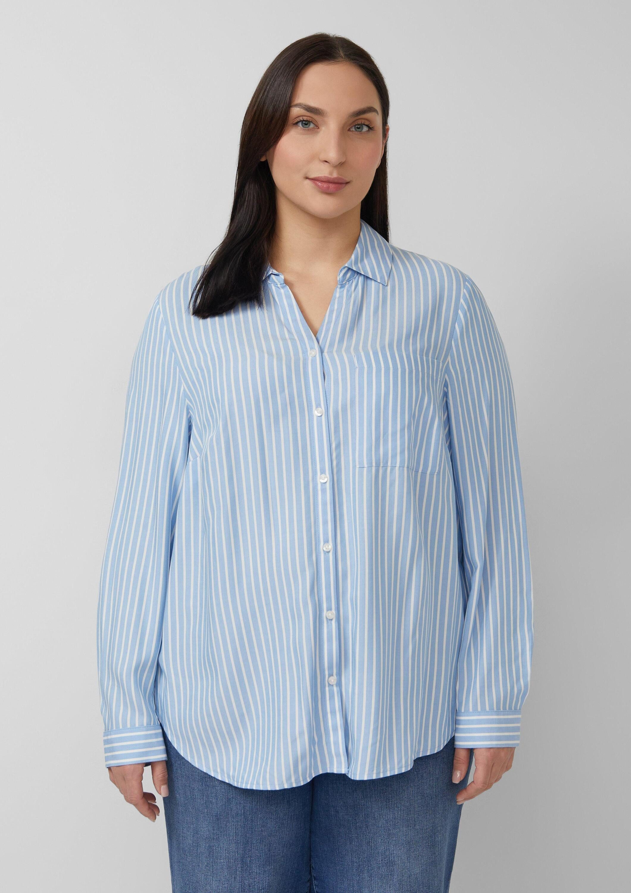 s.Oliver Langarmbluse Bluse Fließende Viskose-Bluse mit Turn-up