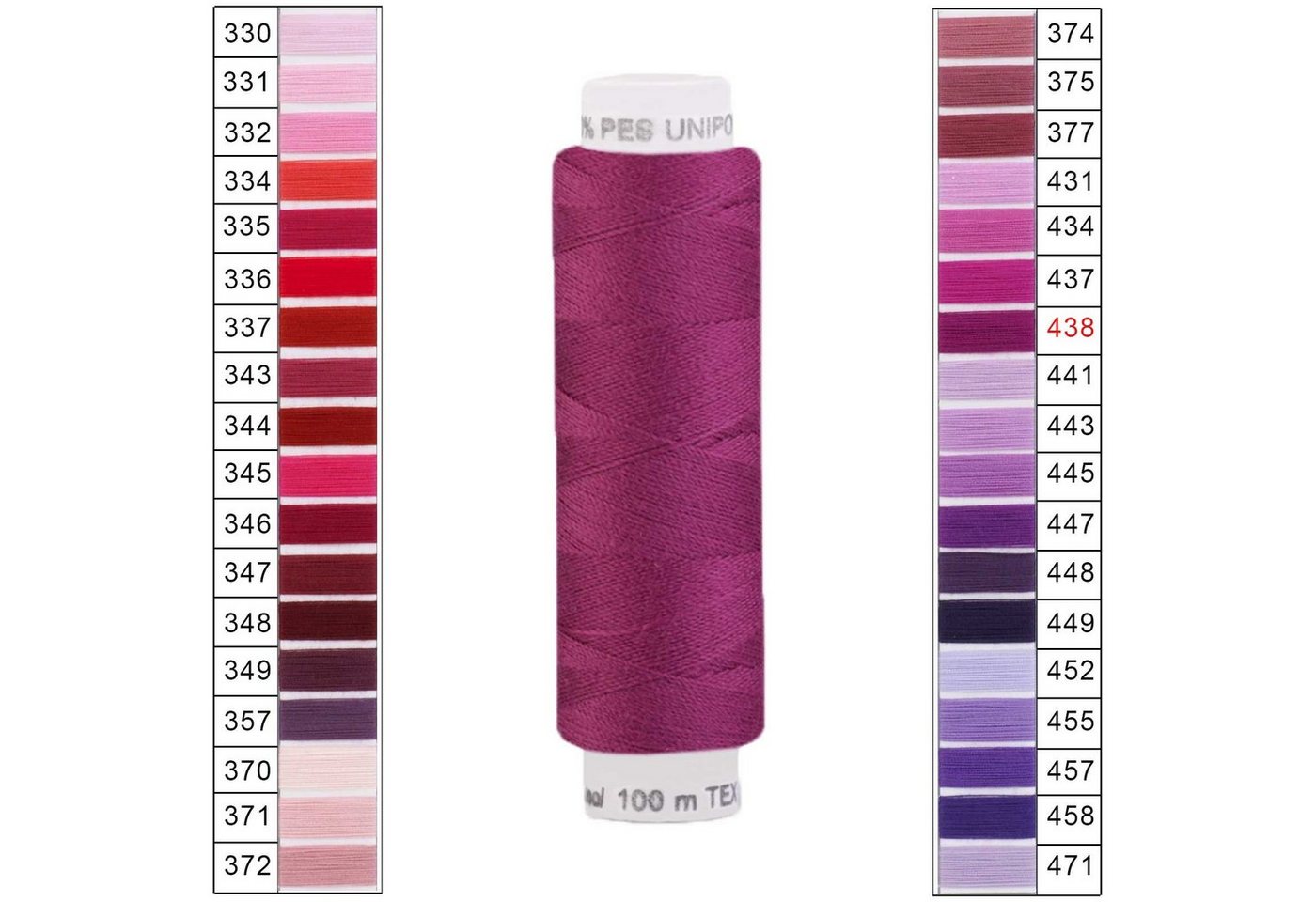 Thumbnail - maDDma Nähgarn 100m Unipoly 120 TEX14x2 Farbwahl 2v6 Nähgarn, 100 m, 438