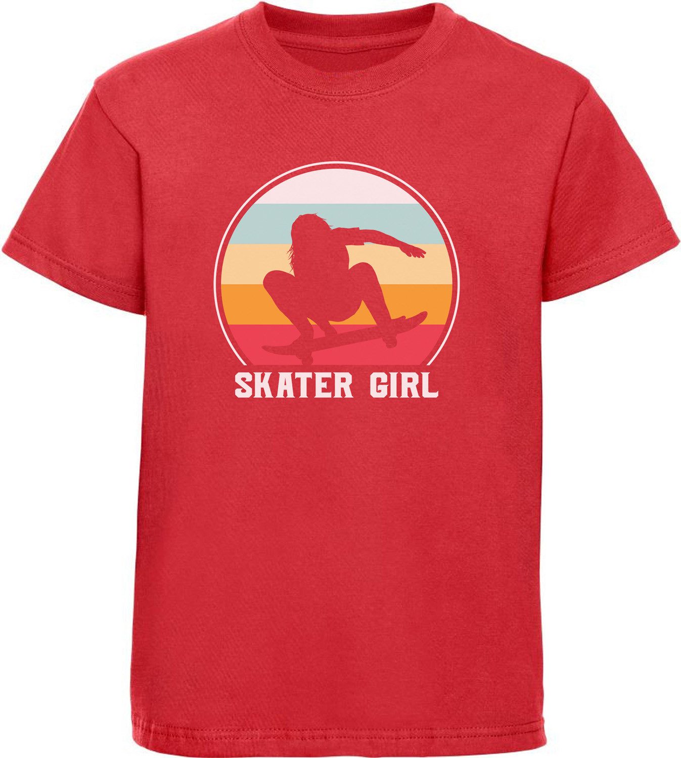 T-Shirt Kinder Print Shirt springender Skateboarder mit Skater Girl Schriftzug