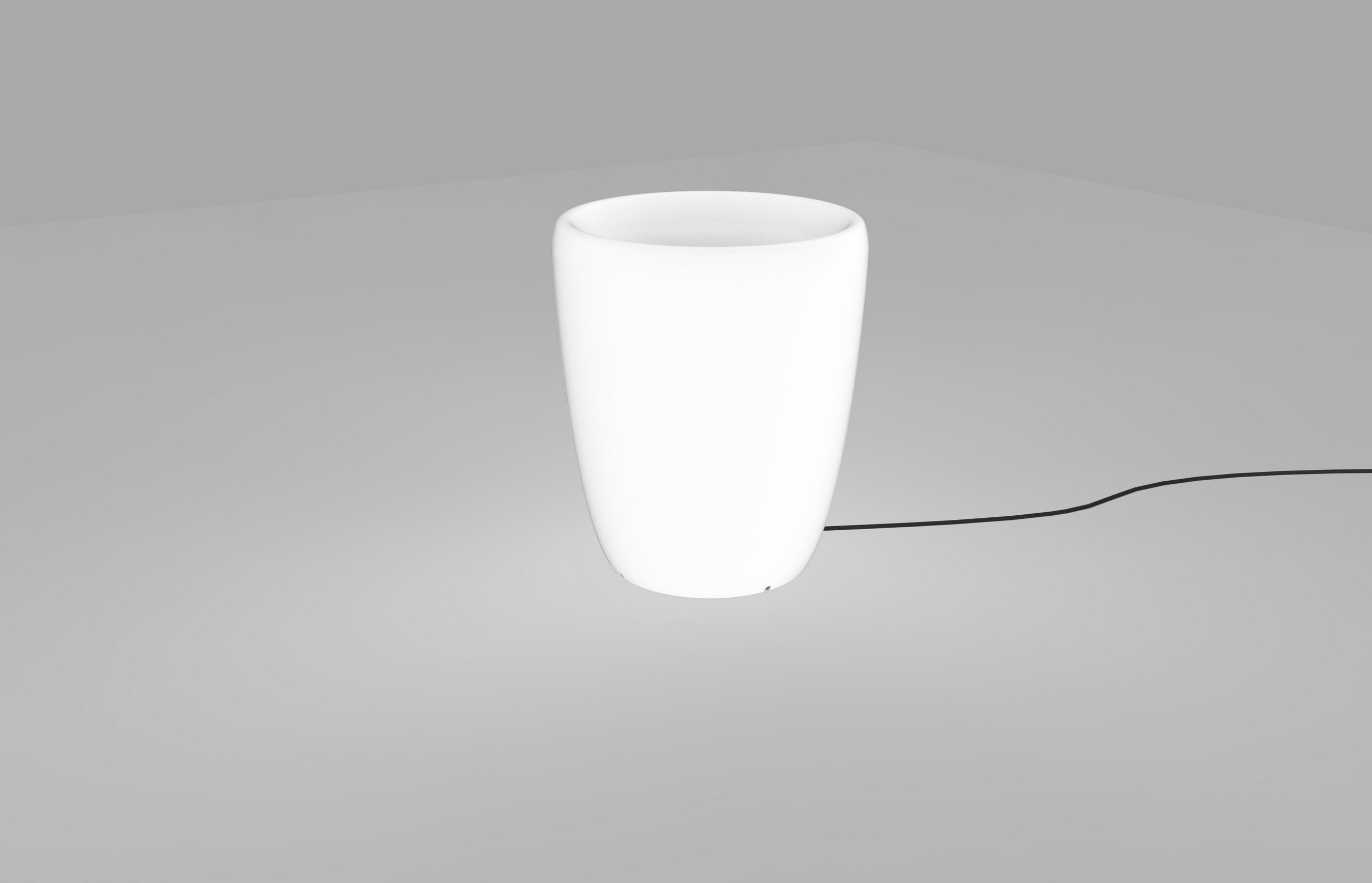 Licht-Erlebnisse Außen-Stehlampe FLOWERPOT, ohne Leuchtmittel, Wegeleuchte Weiß mit Schalter IP65 E27 Außen Terrasse