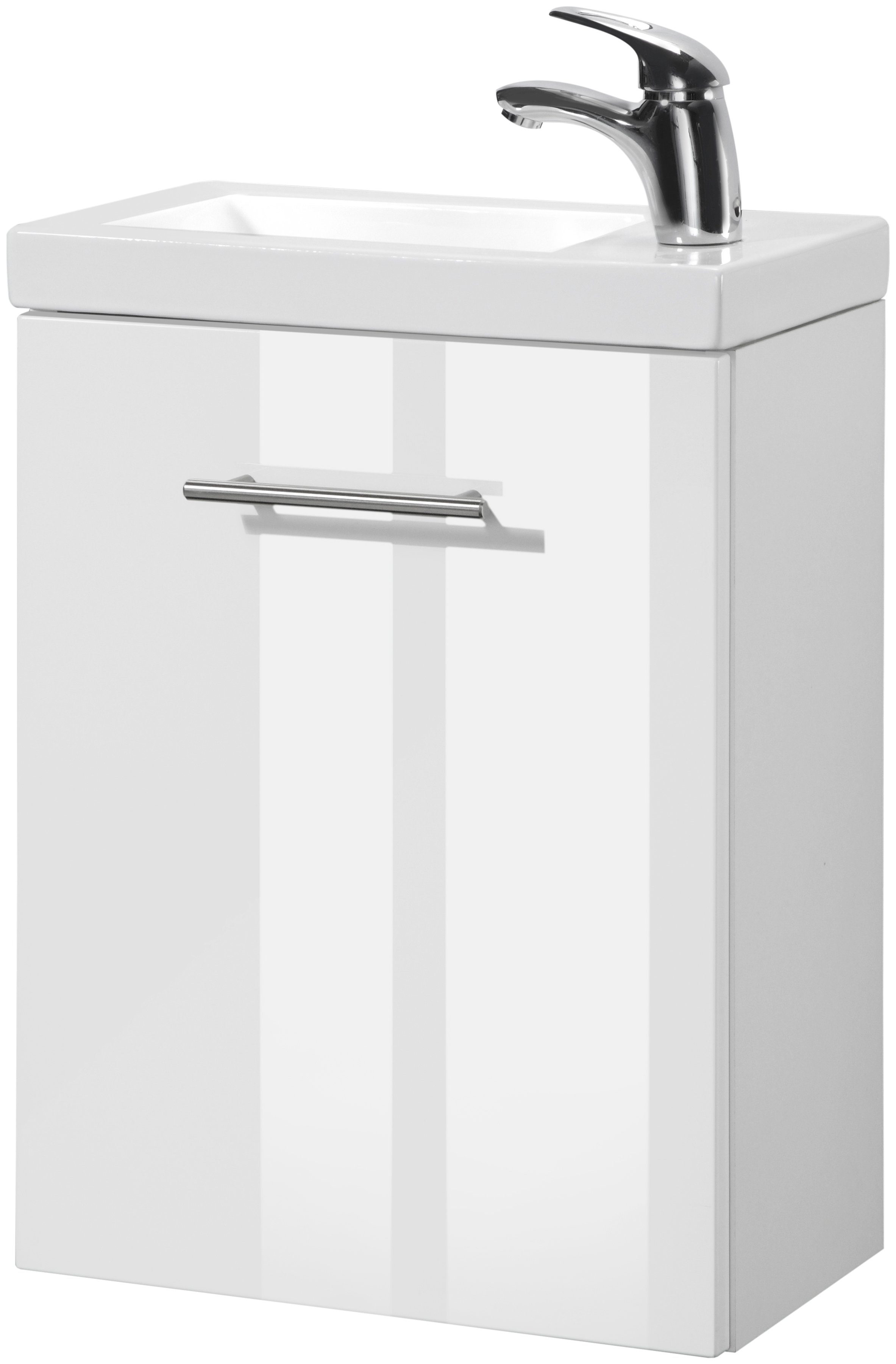 welltime Waschtisch-Set Trento, verschiedene Ausführungen und Farben, BxTxH: 40x23x56 cm, Gästebad SlimLine, Waschplatz