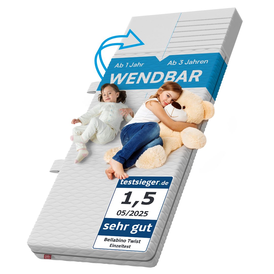 Kindermatratze Twist 15 cm, wendbare Kaltschaummatratze H1/H2, 7-Zonen, Bellabino, 15 cm hoch, (100x200 cm), Baby- und Kindermatratze, abnehmbarer Bezug, Oeko-Tex zertifiziert