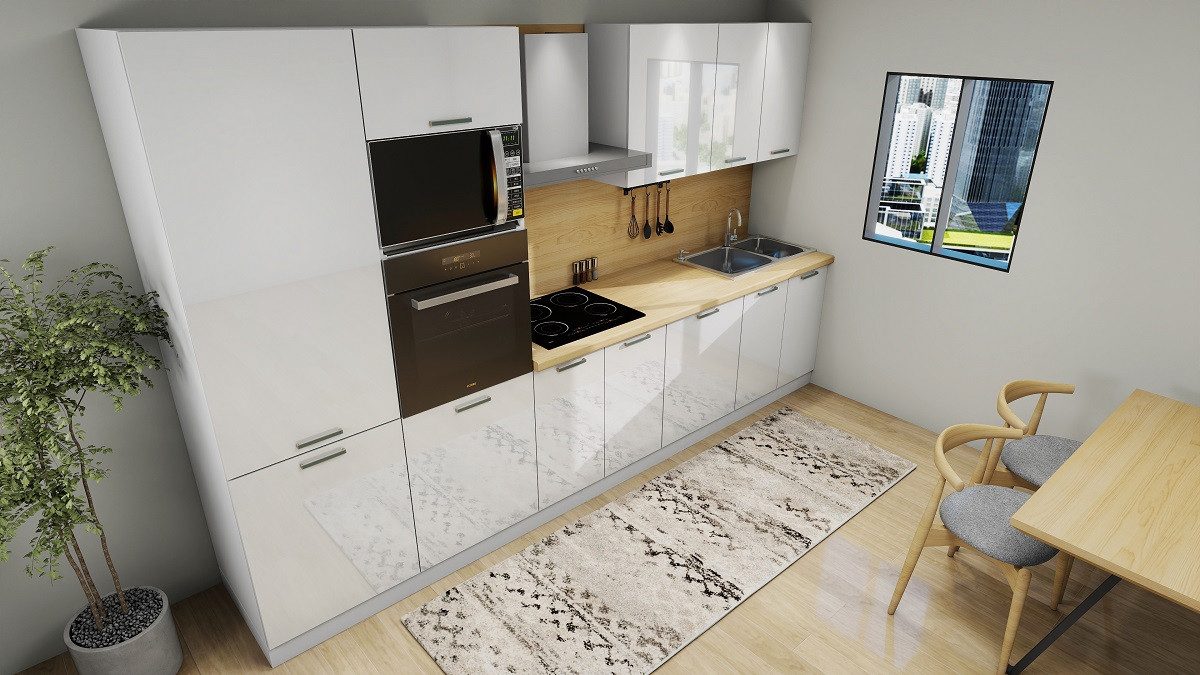 ROYAL24_MARKT Küchenzeile K111 - G340 - VITA - Praktisches und elegantes Design für Ihre Küche, (Komplett Set), Premium - Modern - Exzellent.