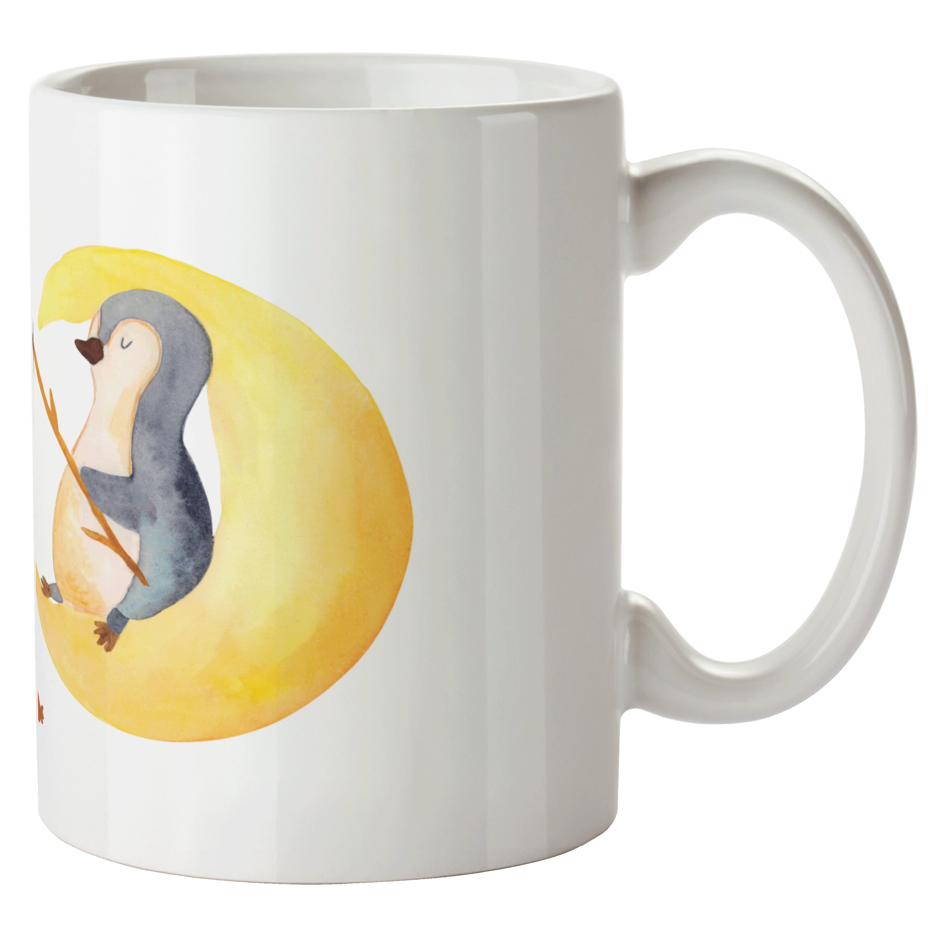 Tasse Tasse Weiß Kaffeetasse, Geschenk, Mrs. - Mond & - Grosse Keramik Mr. Tasse, schl, Große XL Pinguin Panda