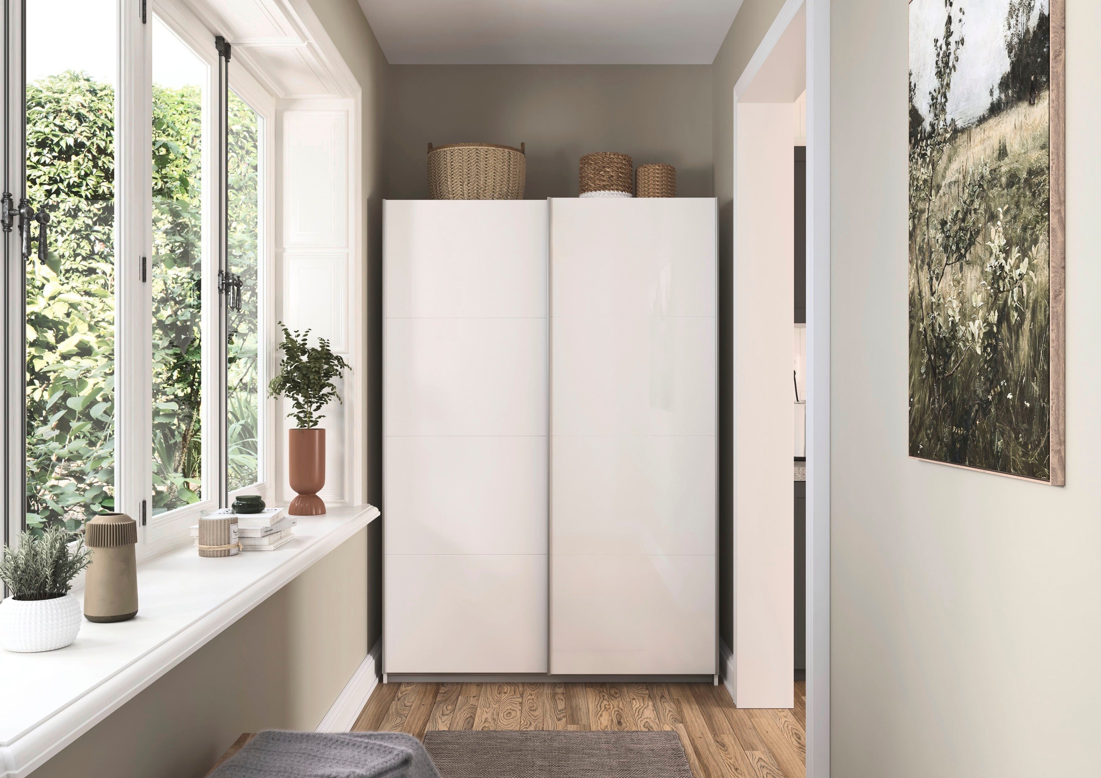 rauch Schwebetürenschrank Kleiderschrank Schrank KinderzimmerSUBITO Schlafzimmer Glasfront Breiten 136 & 181 Höhe 197 cm - MADE IN GERMANY