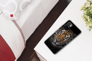 MuchoWow Handyhülle Tiger - Wildtiere - Porträt - Schwarz - Tiere, Phone Case, Handyhülle Xiaomi Redmi 10, Silikon, Schutzhülle