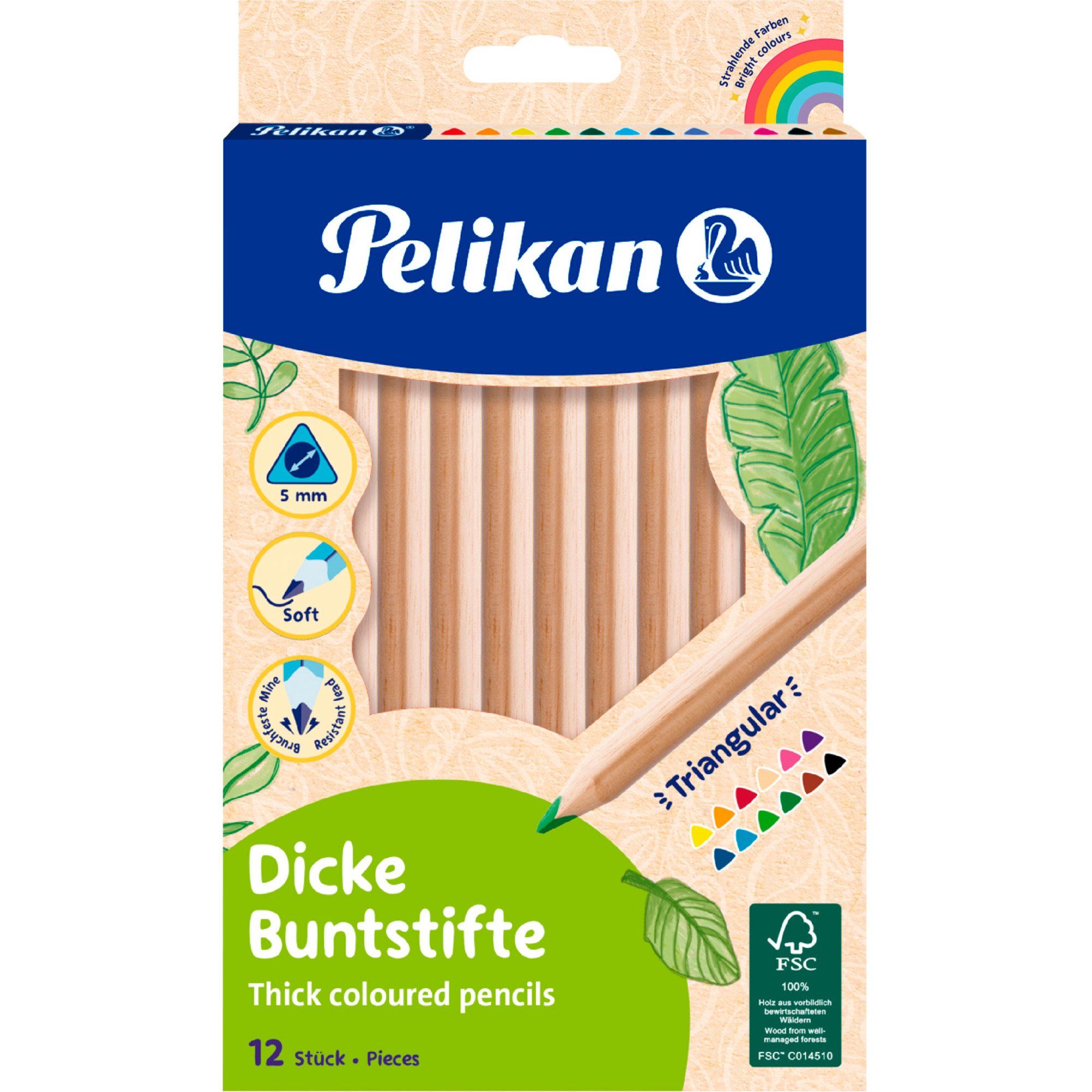 Pelikan Druckkugelschreiber Pelikan Buntstifte Set Jumbo, dreieckig, 12 Farben