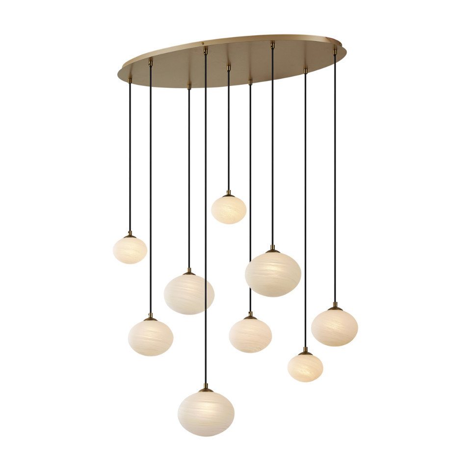 Qazqa Pendelleuchte Yani, ohne Leuchtmittel, Warmweiß, QAZQA Hängeleuchte, g9, gold, Stahl, Art Deco