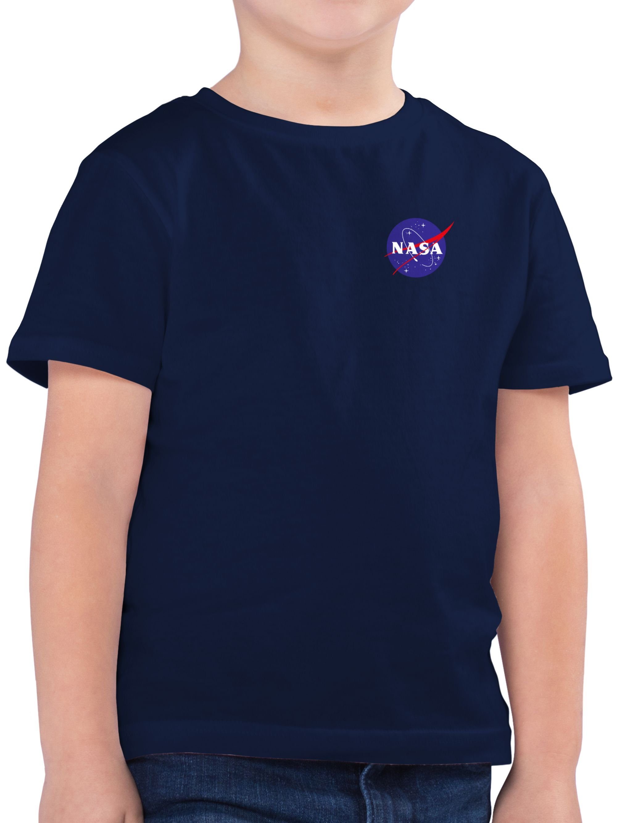Shirtracer T-Shirt NASA Logo Space X Merchandise Weltraum Weltall Weltraum 02 Dunkelblau