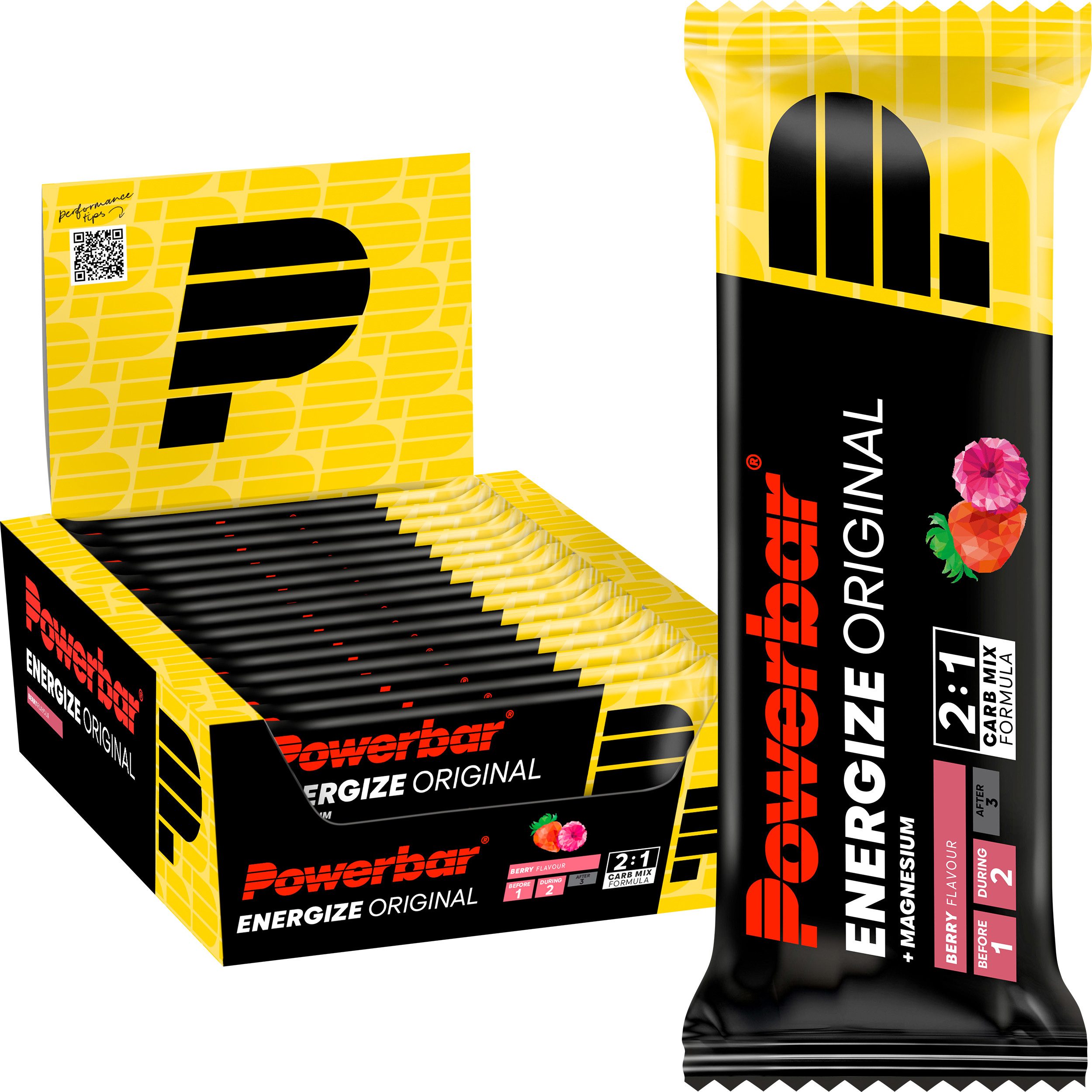 PowerBar Energize Original Berry 15x55g High Carb Energieriegel Riegel, 15 er 15 St., 825 g