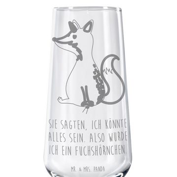 Mr. & Mrs. Panda Sektglas Einhorn Wunsch - Transparent - Geschenk, Spülmaschinenfeste Sektgläse, Premium Glas, Persönliche Gravur