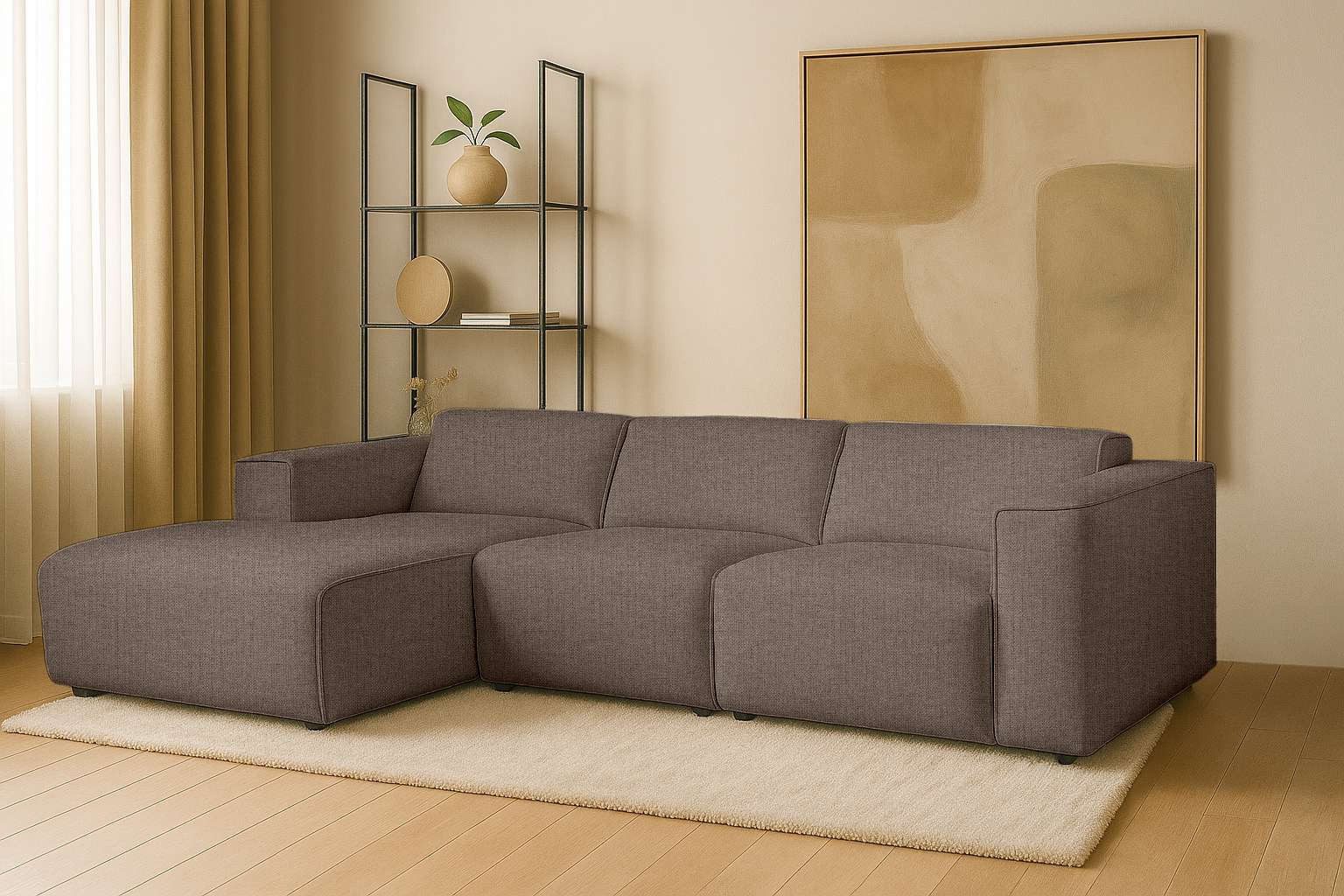 andas Ecksofa Noord, L-Form, mit Kedernaht, günstig online kaufen