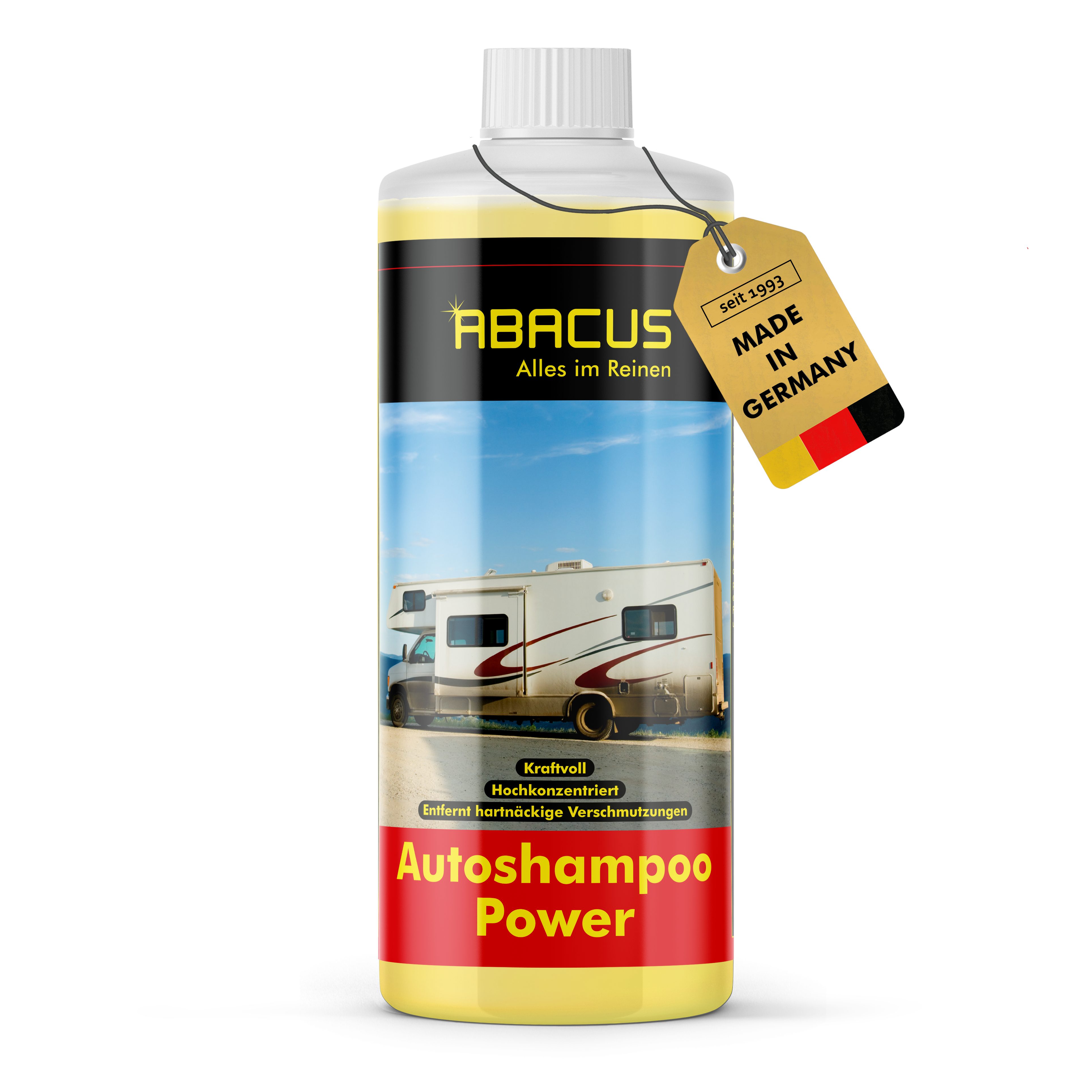 ABACUS Autoshampoo Power Hochdruckreiniger Kraftreiniger LKW Reiniger Autoshampoo (Entfernt Verschmutzungen wie Fett, Öl, Rauchteer, Ruß, Verharzungen, u.v.m., [- Hochkonzentriert Kraftvoll & schaumarm)