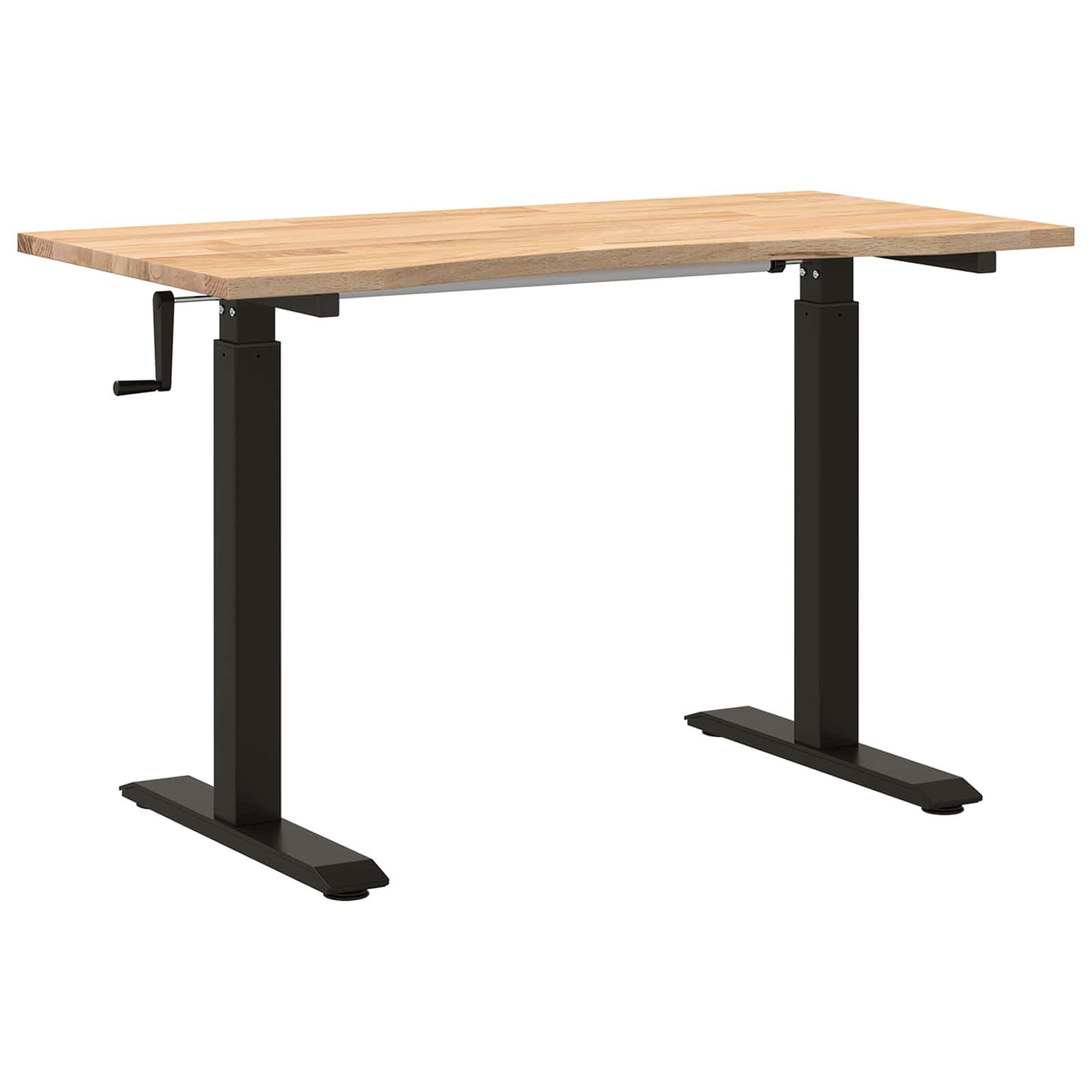 vidaXL Schreibtisch Schreibtisch Schwarz und Natur 120 x 60 cm Massivholz Eiche (1-St)