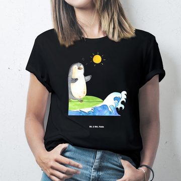 Mr. & Mrs. Panda T-Shirt Pinguin Surfer - Schwarz - Geschenk, Wellen reiten, Party, Herrn, Url (1-tlg)